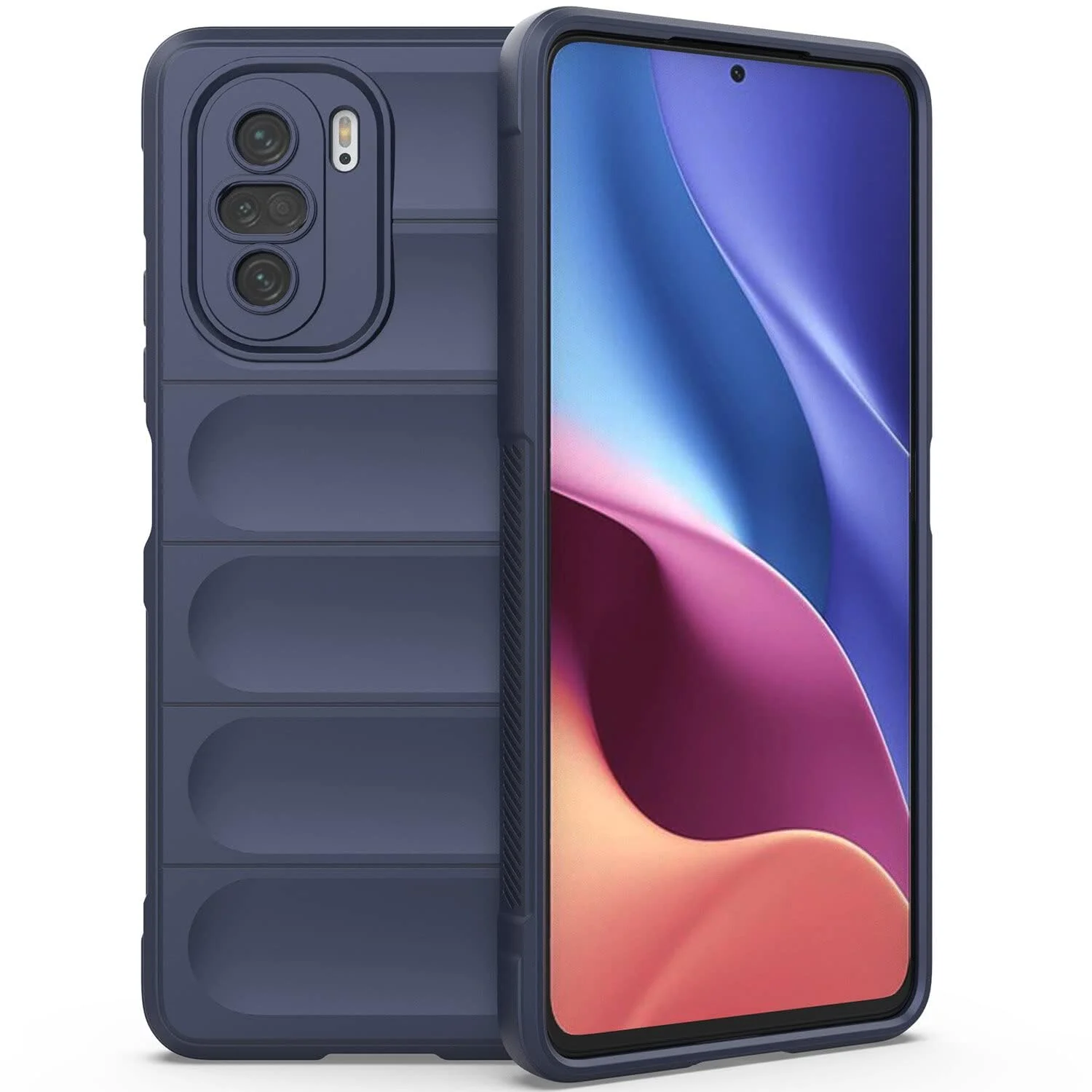 DL3 Mobilak Flexible Silicone and TPU Protective Case with Camera Protection for Xiaomi Poco F3 / RedMi K40 / K40 Pro / Mi 11i / Mi 11X - Blue