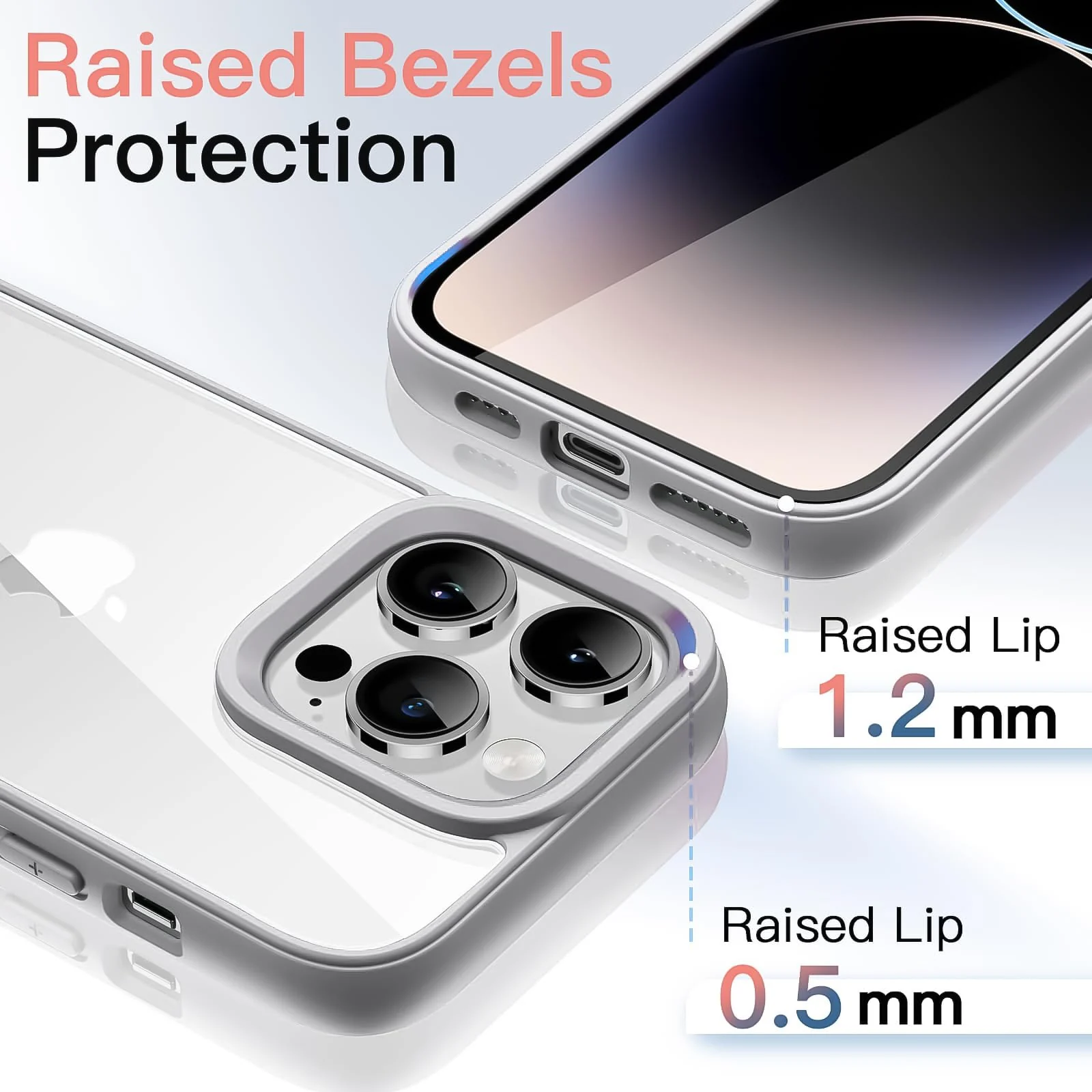 DL3 Mobilak Clear PC and TPU Protective Case for iPhone 16 Pro Max with Military-Grade Protection and Anti-Yellowing Design - Titanium