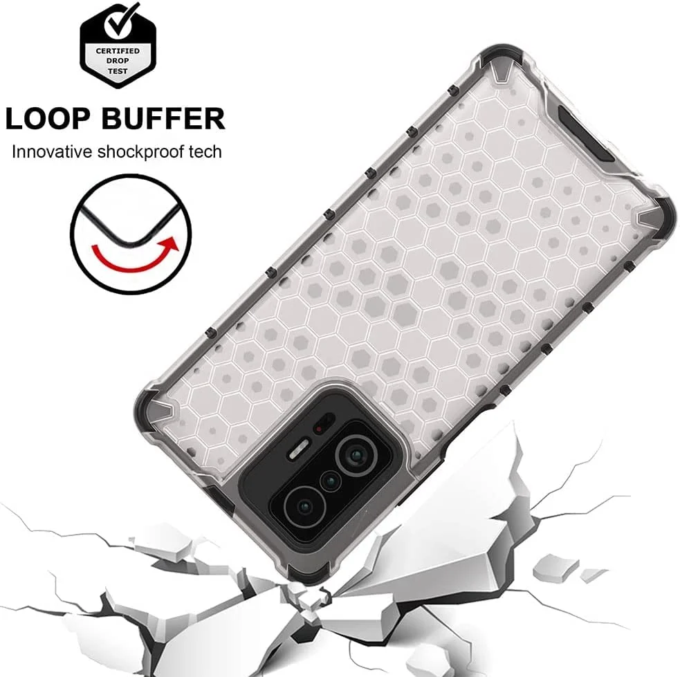 DL3 Mobilak Honeycomb Protective Case for Xiaomi 11T / Xiaomi 11T Pro, Shock-absorbing protection, Transparent design, Slim, lightweight profile - Clear