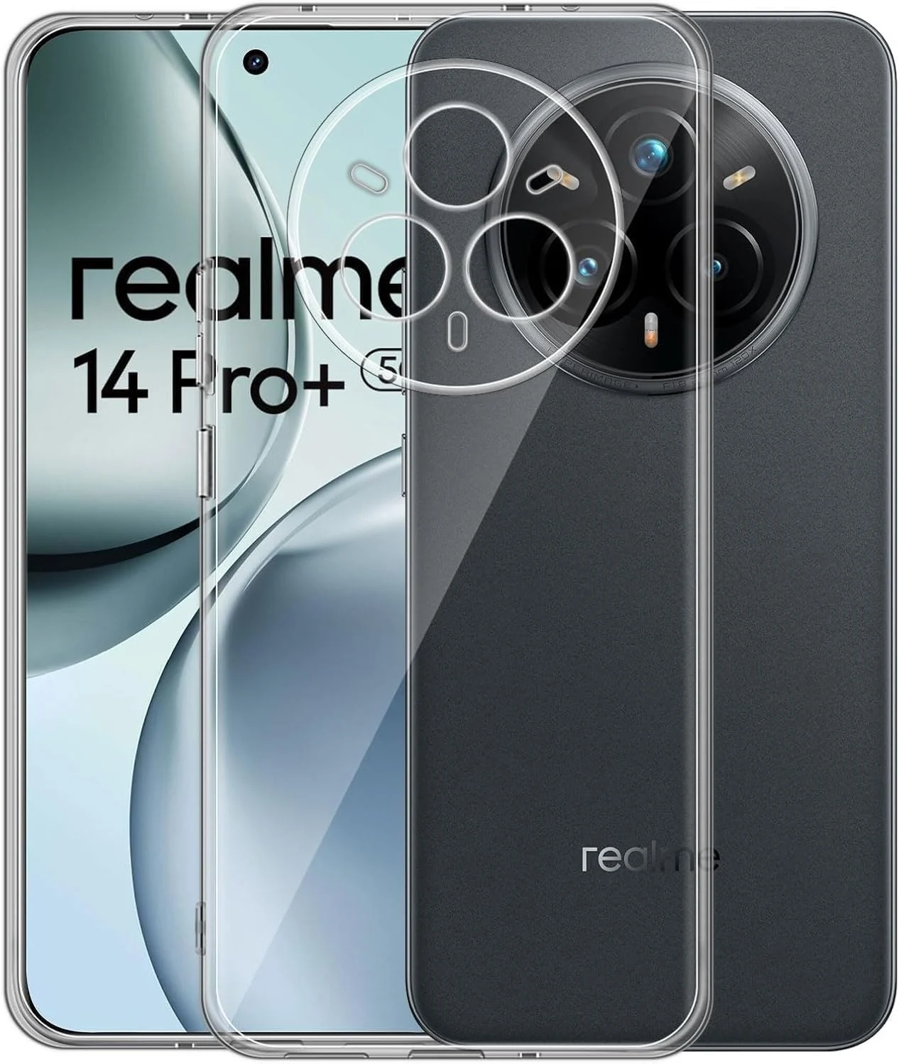 DL3 Mobilak Case Compatible with realme 14 PRO+ 5G / realme 14 PRO Plus 5G, Case Crystal Soft TPU Gel Case Flexible Silicone Anti-Scratch Camera Protection TPU Cover - Clear