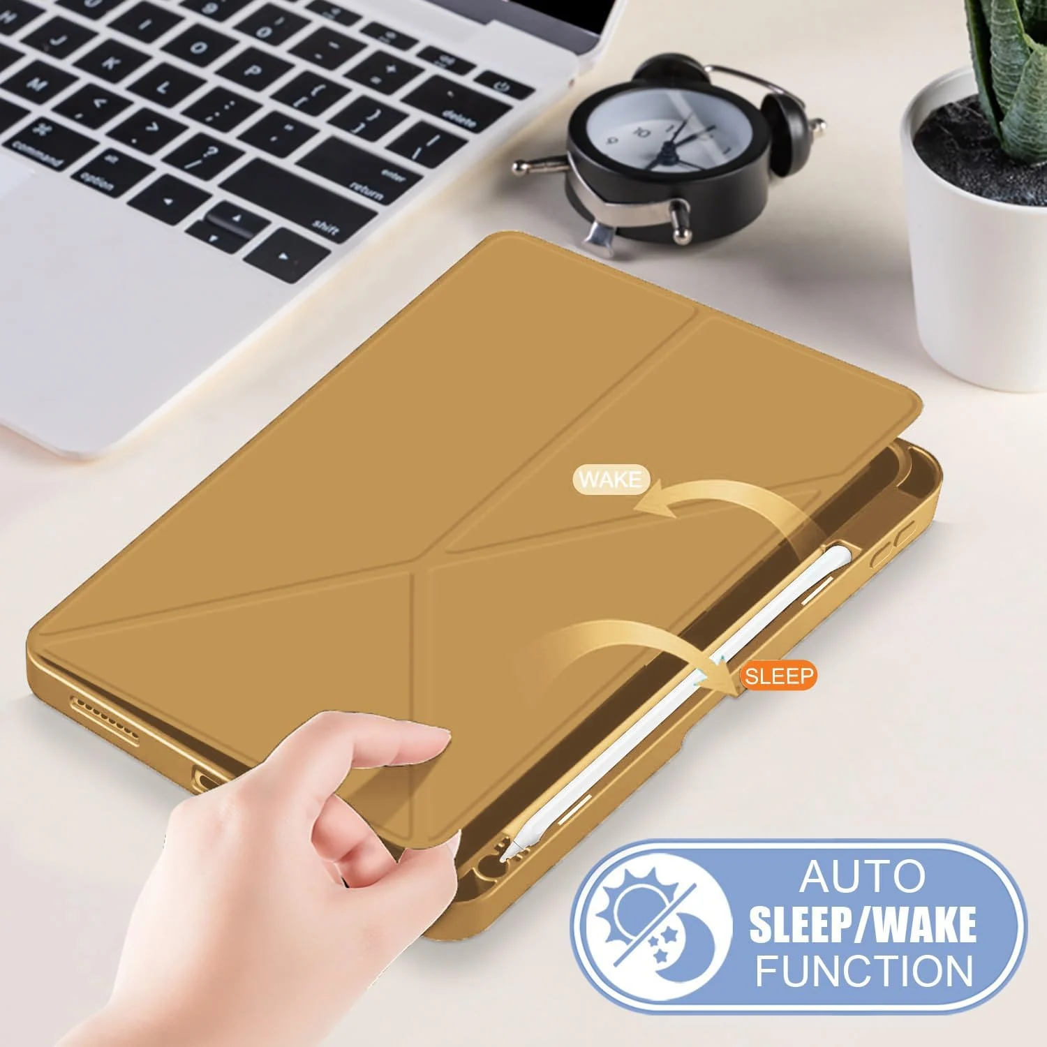 DL3 Mobilak Compatible with iPad Pro 11 Inch Case 2022(4th Gen)/2021(3rd Gen)/2020(2nd Gen) Case, Smart Stand, Pencil Holder, Shockproof Slim Lightweight Leather Cover, Modern Abstract Design - Havan