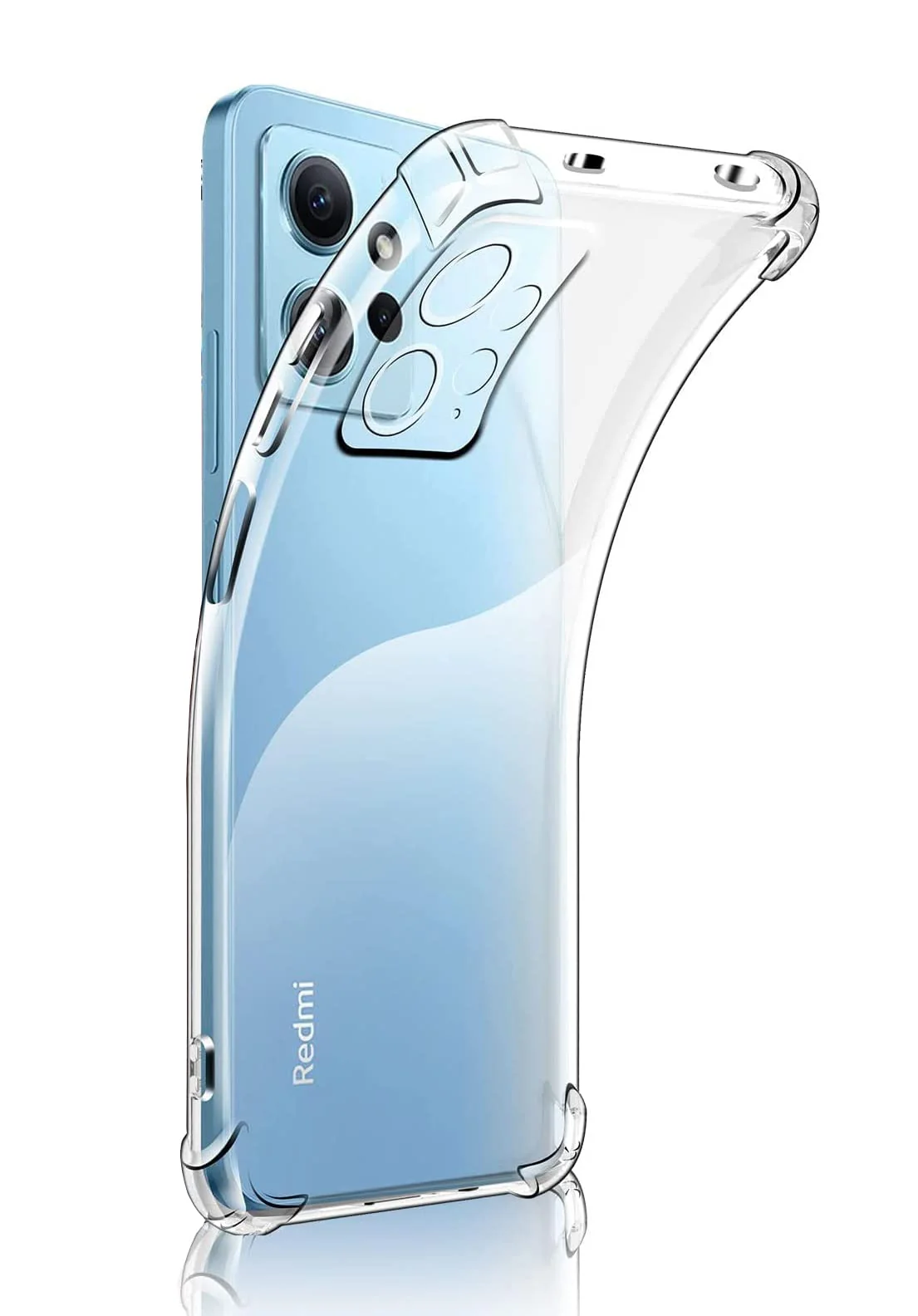 DL3 Mobilak Clear TPU Protective Case for Redmi note 12 4G with Camera Protection and Shockproof Design - Clear