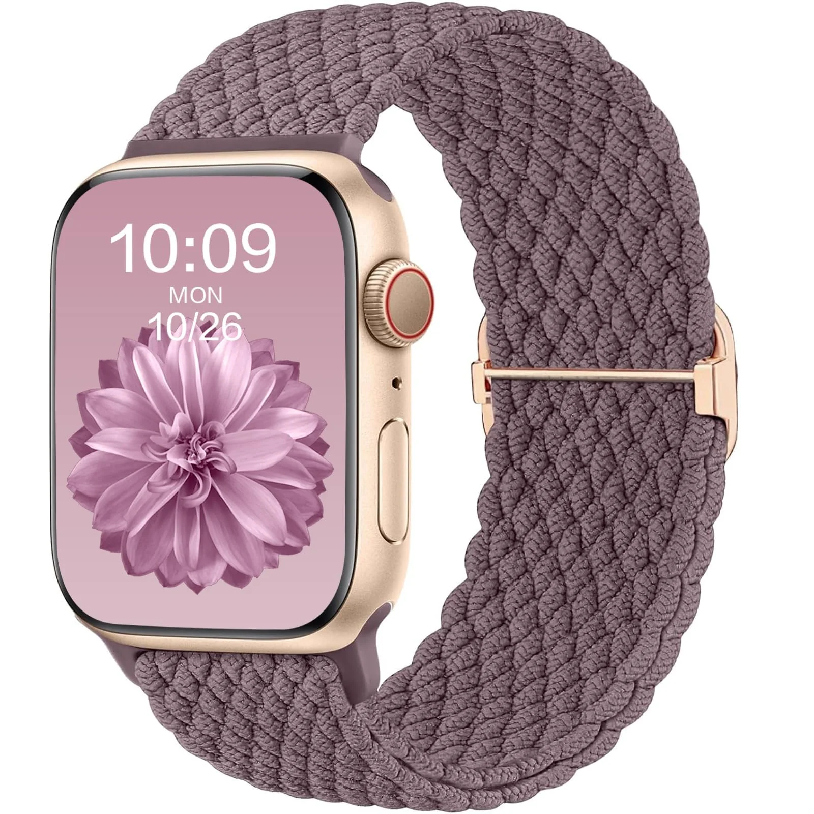 DL3 Mobilak Stretchy Nylon Solo Loop Strap Compatible with Apple Watch Band 49mm 45mm 46mm 44mm 42mm for Women Men, Sport Breathable Braided Wristband for iWatch Series 11 10 9 8 7 6 5 4 SE Ultra 3 2 1 - Smoke Violet