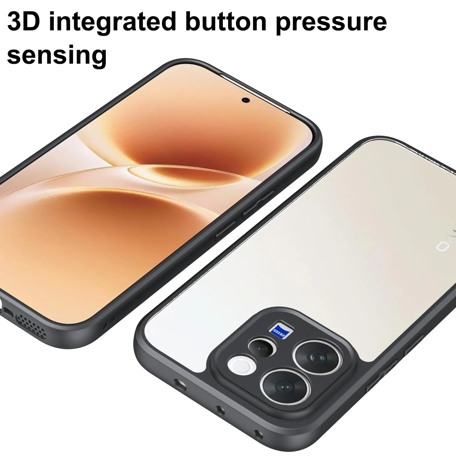 DL3 Mobilak Clear PC and TPU Protective Case for vivo V70 5G / vivo V70 Elite 5G with Camera Protection and Military-Grade Protection - Black