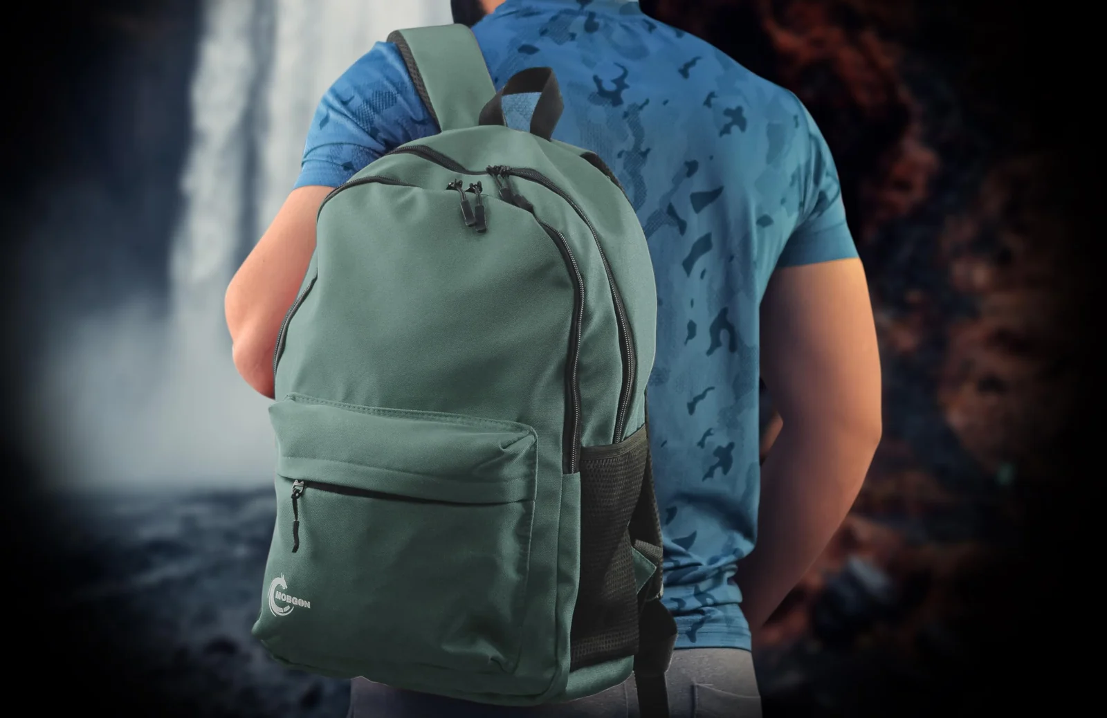 Mobigon Backpack for Student, School Bag, Large Capacity Backpack, Aesthetic Bookbag, Fashion Simple Casual Daypacks for Men Women, For School Shopping Travel Sports Vacation - Light Green