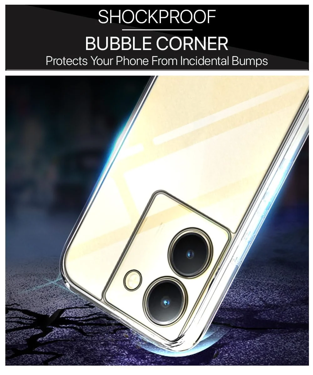 DL3 Mobilak Case Compatible with vivo Y36 4G / vivo Y36 5G / vivo Y78 Case Crystal Soft TPU Gel Case Flexible Silicone Anti-Scratch Camera Protection TPU Cover - Clear