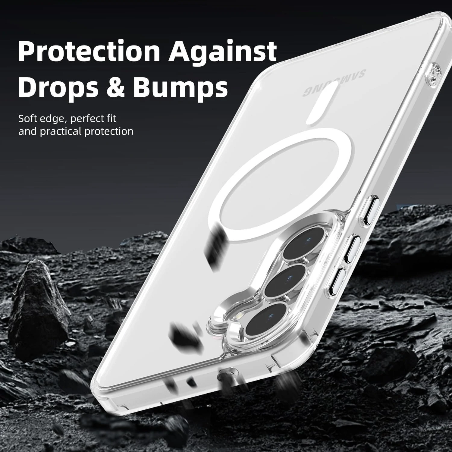 DL3 MOBILAK for Samsung Galaxy S25 FE 5G Case Clear [Compatible with MagSafe] Slim Magnetic Clear Bumper Case for Enhanced Protection and Style