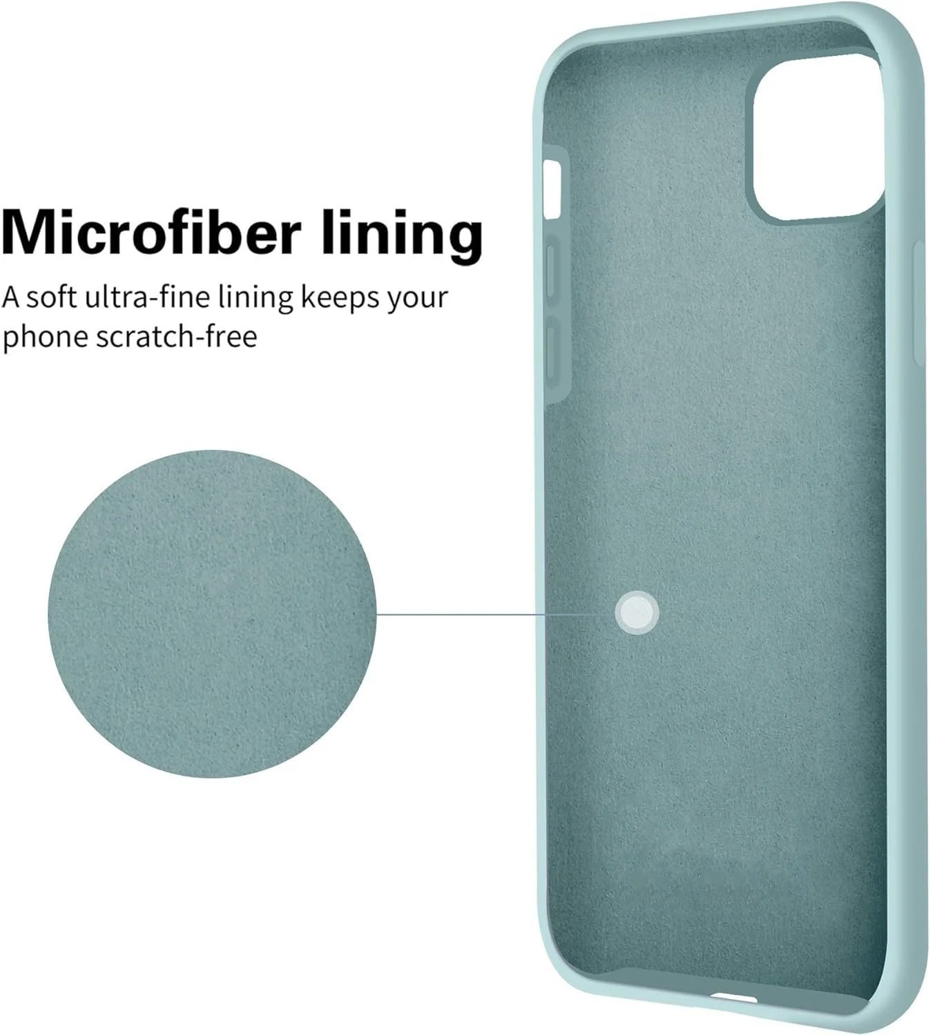 DL3 Mobilak Liquid Silicone Case for iPhone 11 (6.1 Inch), Shock-absorbing protection, Scratch-resistant surface, Soft microfiber lining - A Mint Green