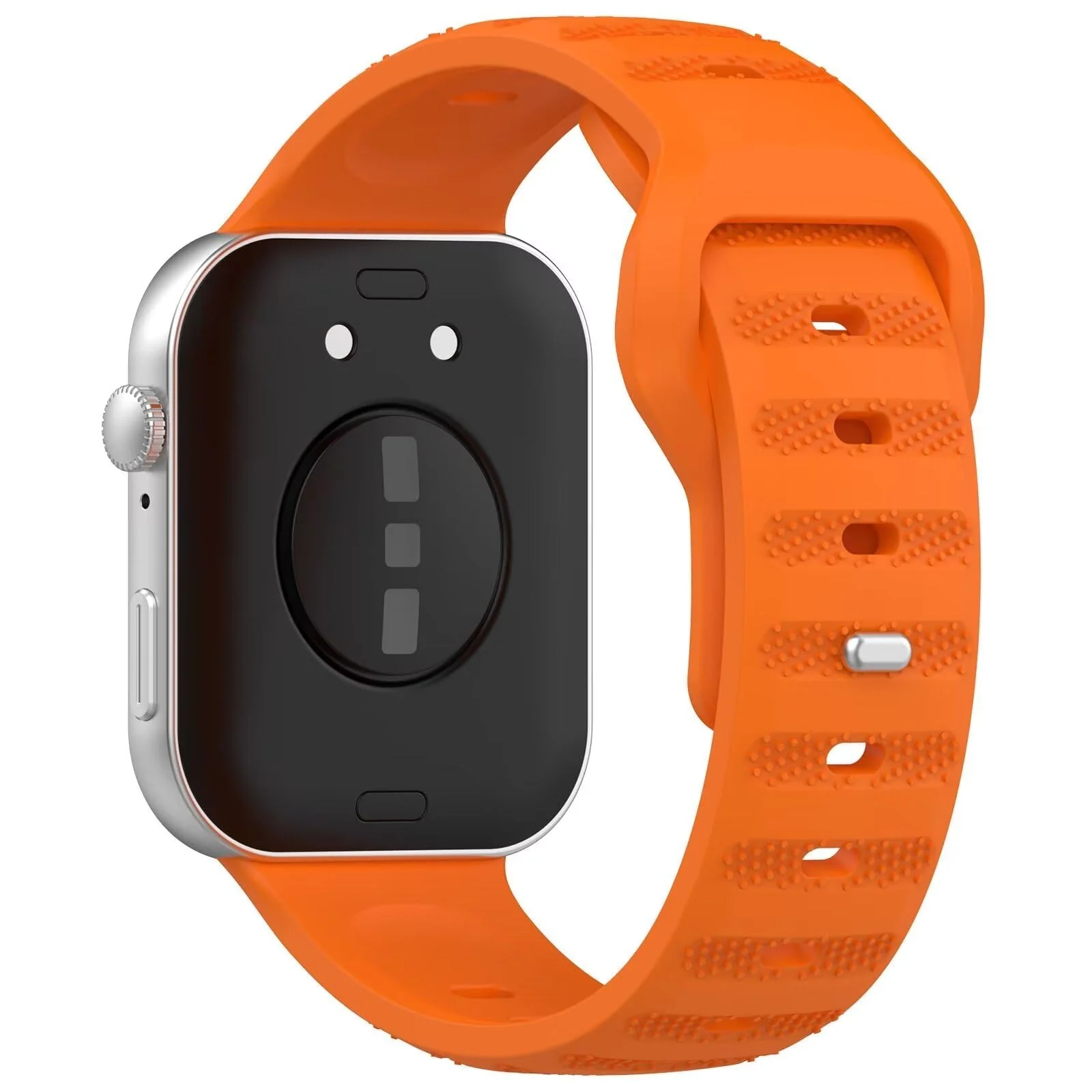 DL3 Mobilak Compatible with Huawei Watch Fit 3 / Fit 4 / Fit 4 Pro Breathable Silicone Sport Wristband, Soft Textured Design, Sweat-Resistant Quick Release Adjustable Watch Strap - Orange