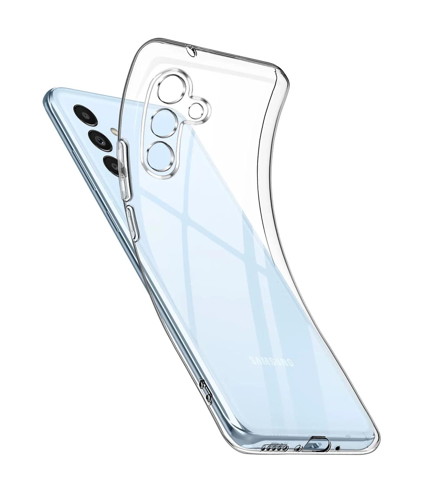 DL3 Mobilak Case Compatible with Samsung Galaxy A34 4G / 5G Case Crystal Soft TPU Gel Case Flexible Silicone Anti-Scratch Camera Protection TPU Cover - Clear