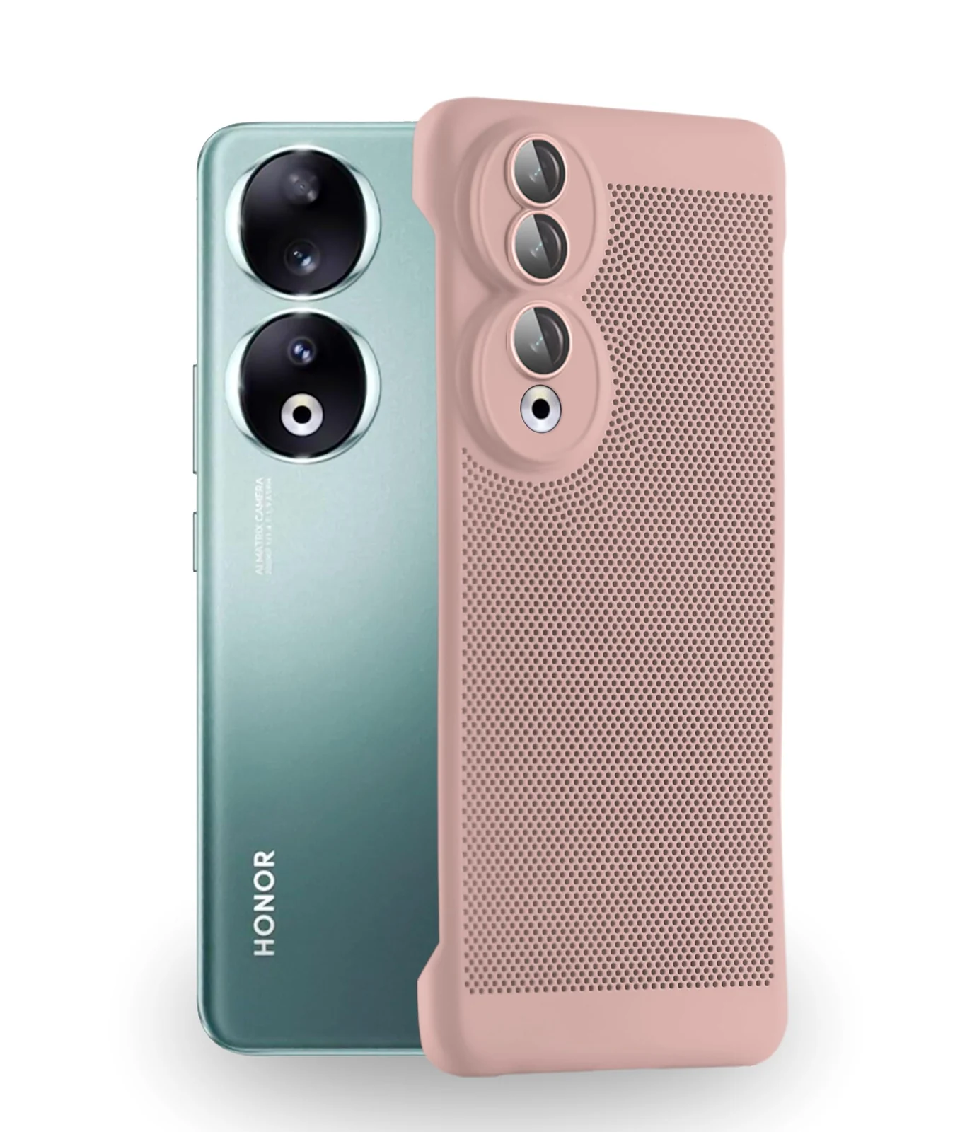 DL3 Mobilak Heat-Dissipation Hard PC Case with Built-In Camera Lens Protector for Honor 90 5G - Pink