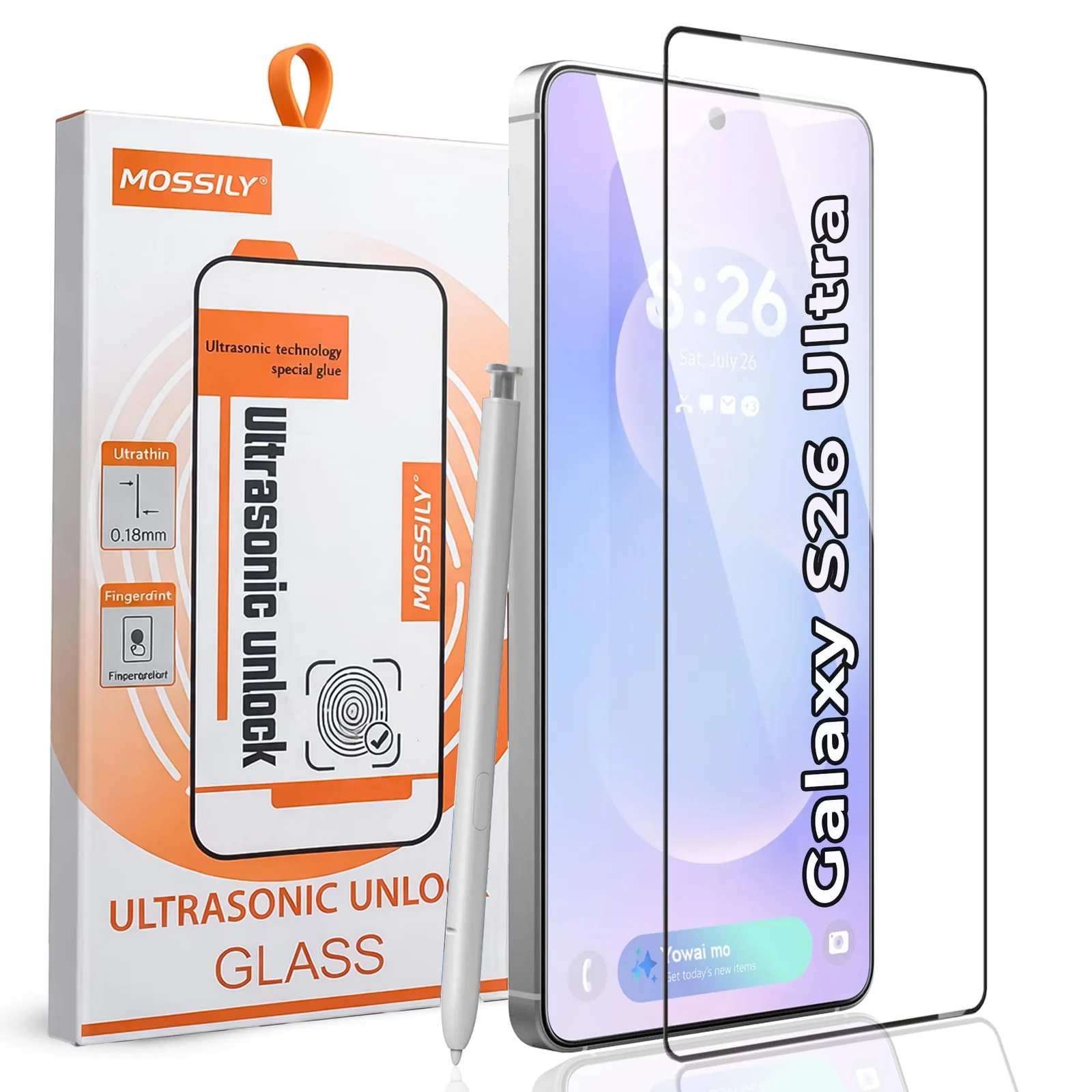 DL3 Mobilak Screen Protector for Samsung Galaxy S26 Ultra 5G, Tempered Glass Screen Saver Premium HD Protective, Scratch Resistant, NO-Bubble, 9H Hardness, Full Coverage Film - Clear
