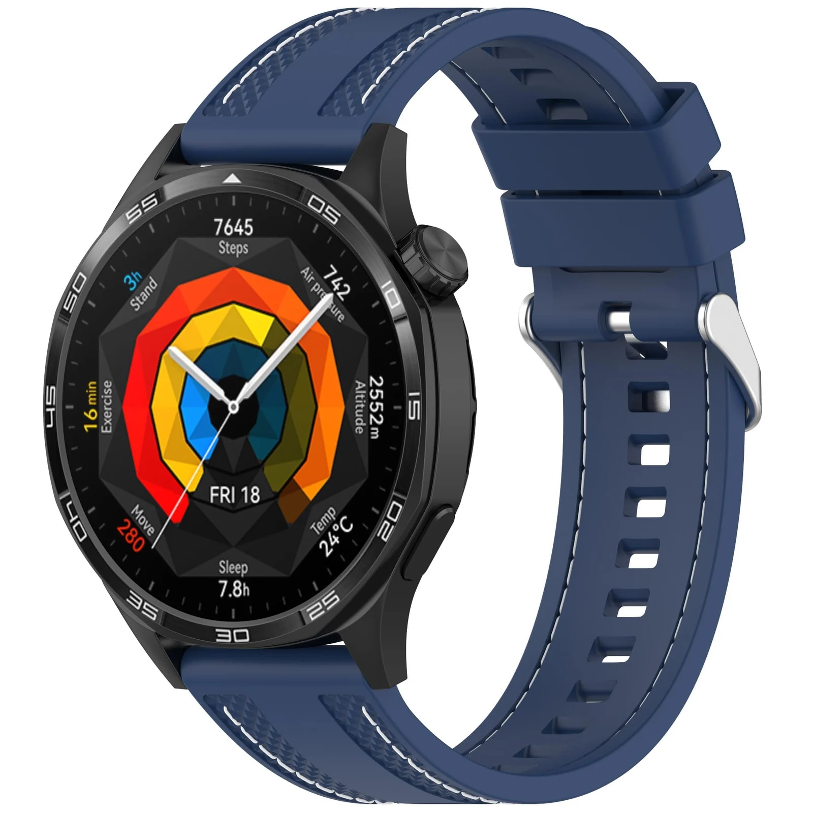 DL3 Mobilak 22mm Rubber Strap Compatible with Huawei Watch GT 6 46mm/GT 6 Pro/GT5 46mm/GT 5 Pro/GT4 46mm/GT 3 Pro, Soft Durable Bracelet Nylon Silicone Replacement Band for Huawei Watch 4 Pro/Watch 3 - Blue