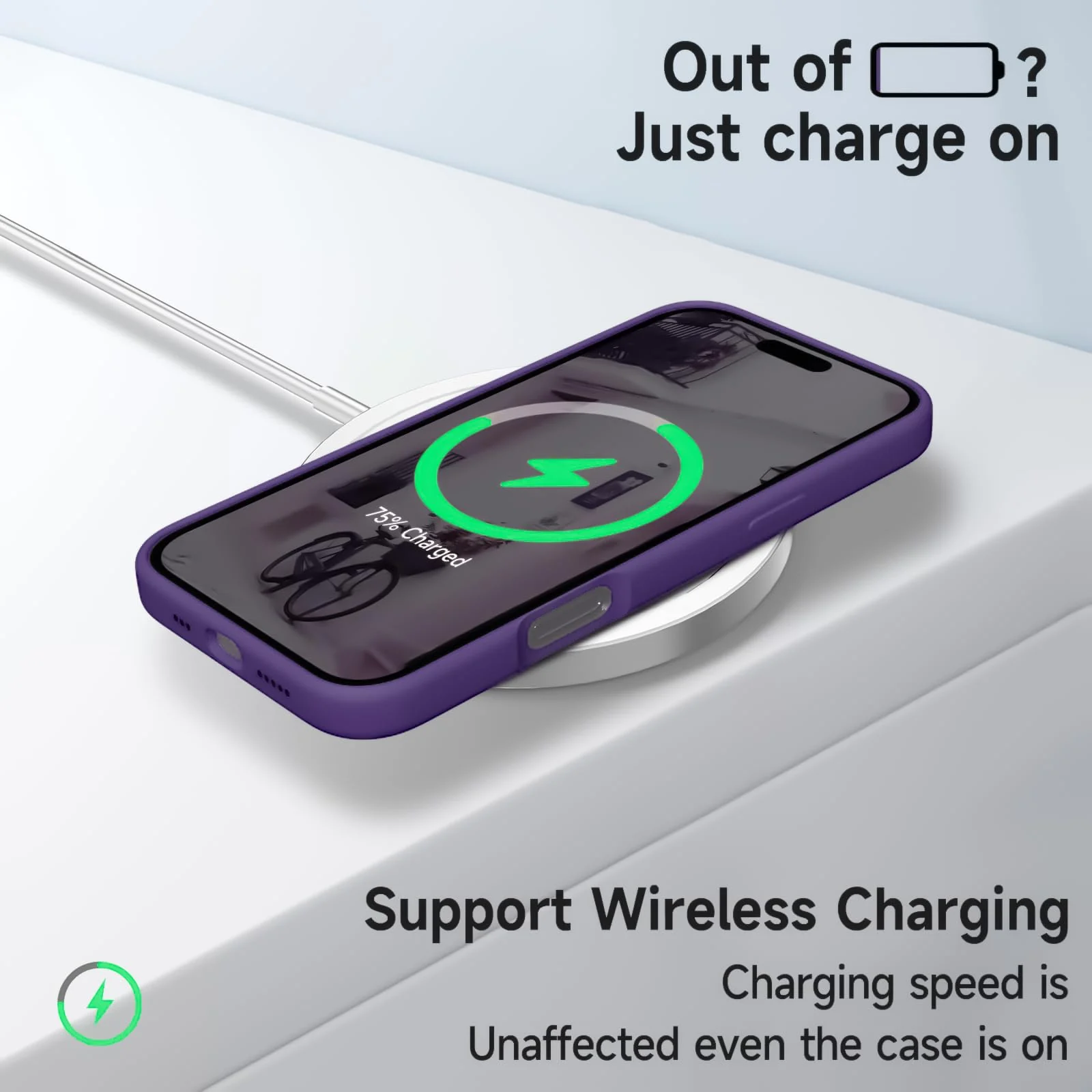 DL3 Mobilak Liquid Silicone Protective Case for iPhone 17 6.3-Inch with Microfiber Lining and Shockproof Design - Violet