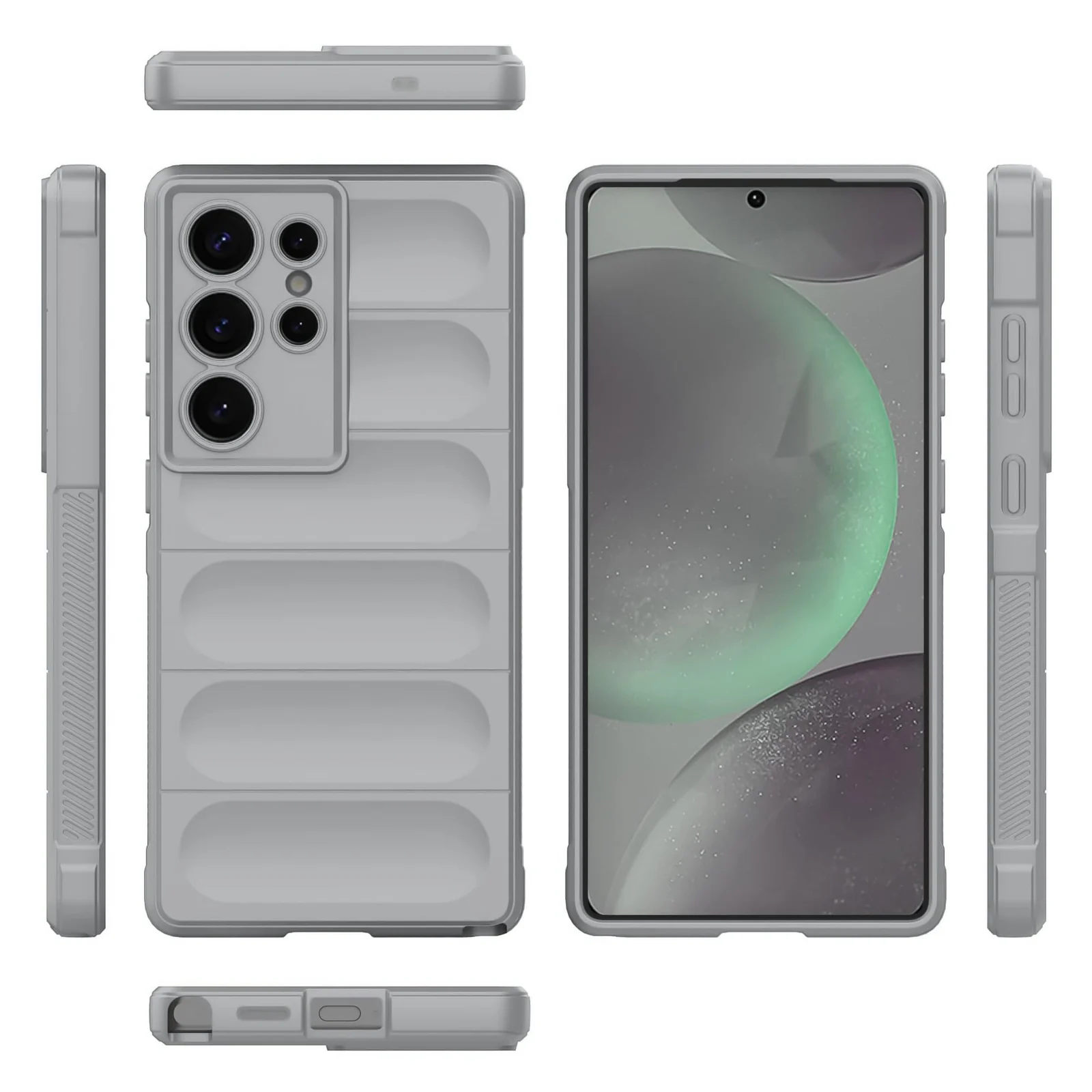 DL3 Mobilak Flexible Silicone and TPU Protective Case with Camera Protection for Samsung Galaxy S25 Ultra - Gray