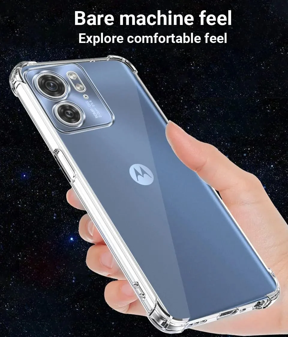 DL3 Mobilak Case Compatible with motorola edge 40, Cover Silicone TPU Gorilla Anti-shock Protector Camera Shockproof Corners - Clear