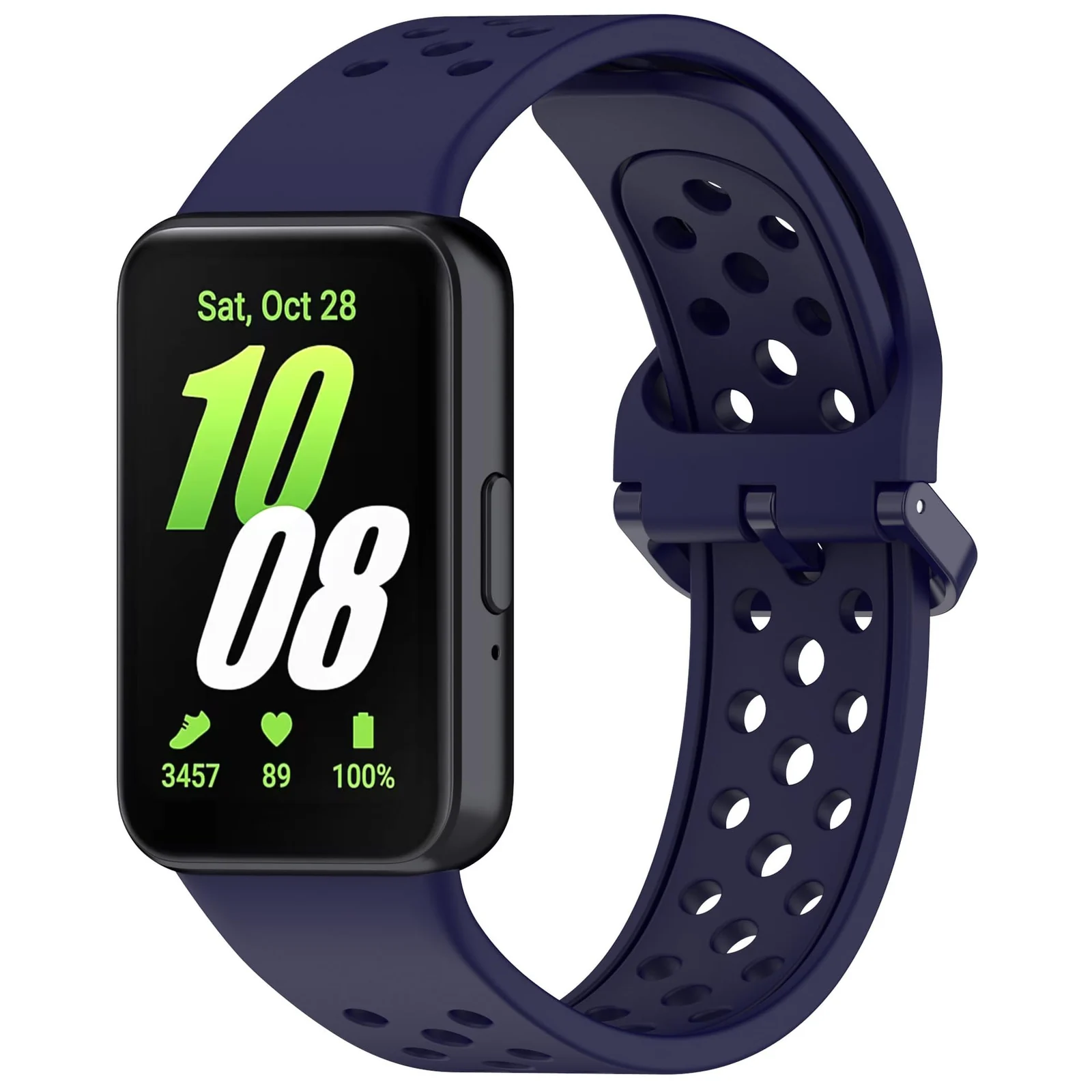 DL3 Mobilak Strap for Samsung Galaxy Fit 3 SM-R390, Women Men Armband, Two Colours Silicone Adjustable Replacement Soft Strap for Samsung Galaxy Fit 3 SM-R390 Fitness Tracker - Dark Blue