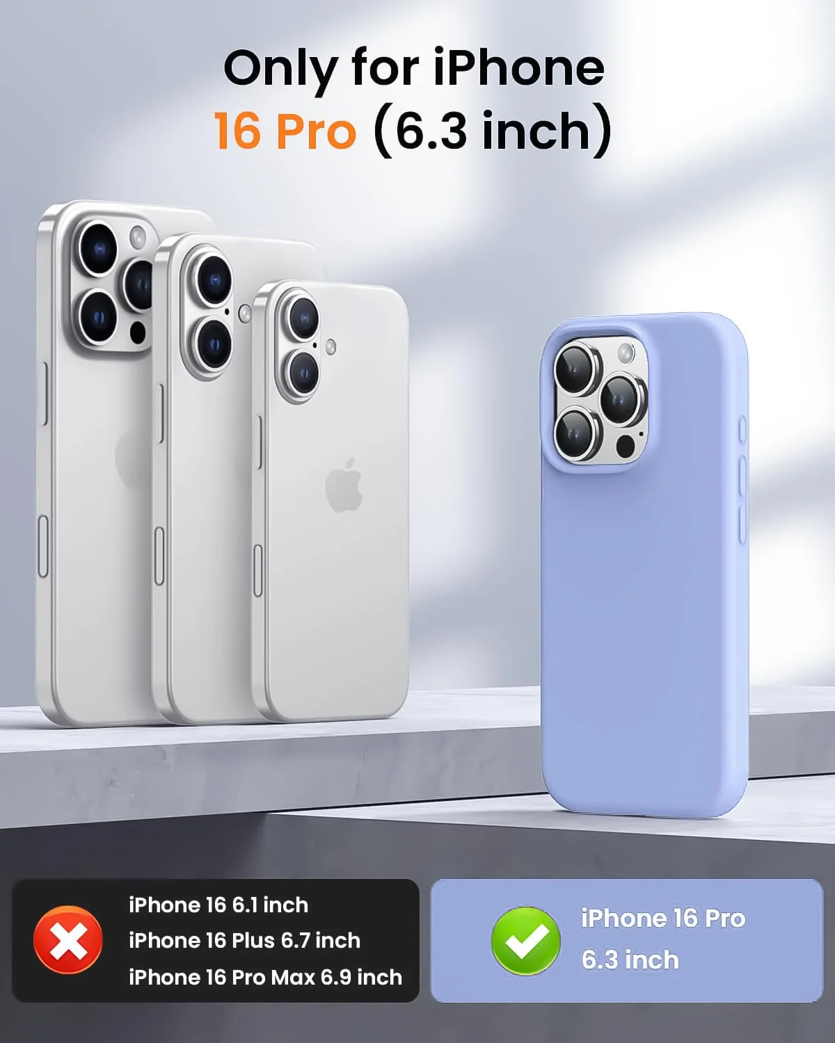 DL3 Mobilak Liquid Silicone Protective Case with Soft Microfiber Lining for iPhone 16 Pro - Baby Blue