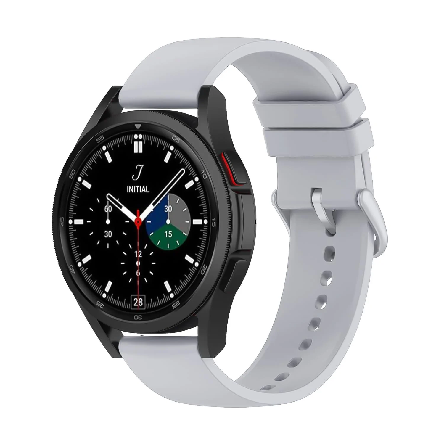 DL3 Mobilak Silicone Buckle Band 22MM Strap For Xiaomi Redmi Watch 5 Active/5 Lite/Samsung Galaxy Watch 3 45mm/Watch 46mm/Gear S3/Huawei watch GT5 GT4 GT3 GT2 GT 46MM/GT2E/GT3 Pro GT 5 Pro - Light Gray