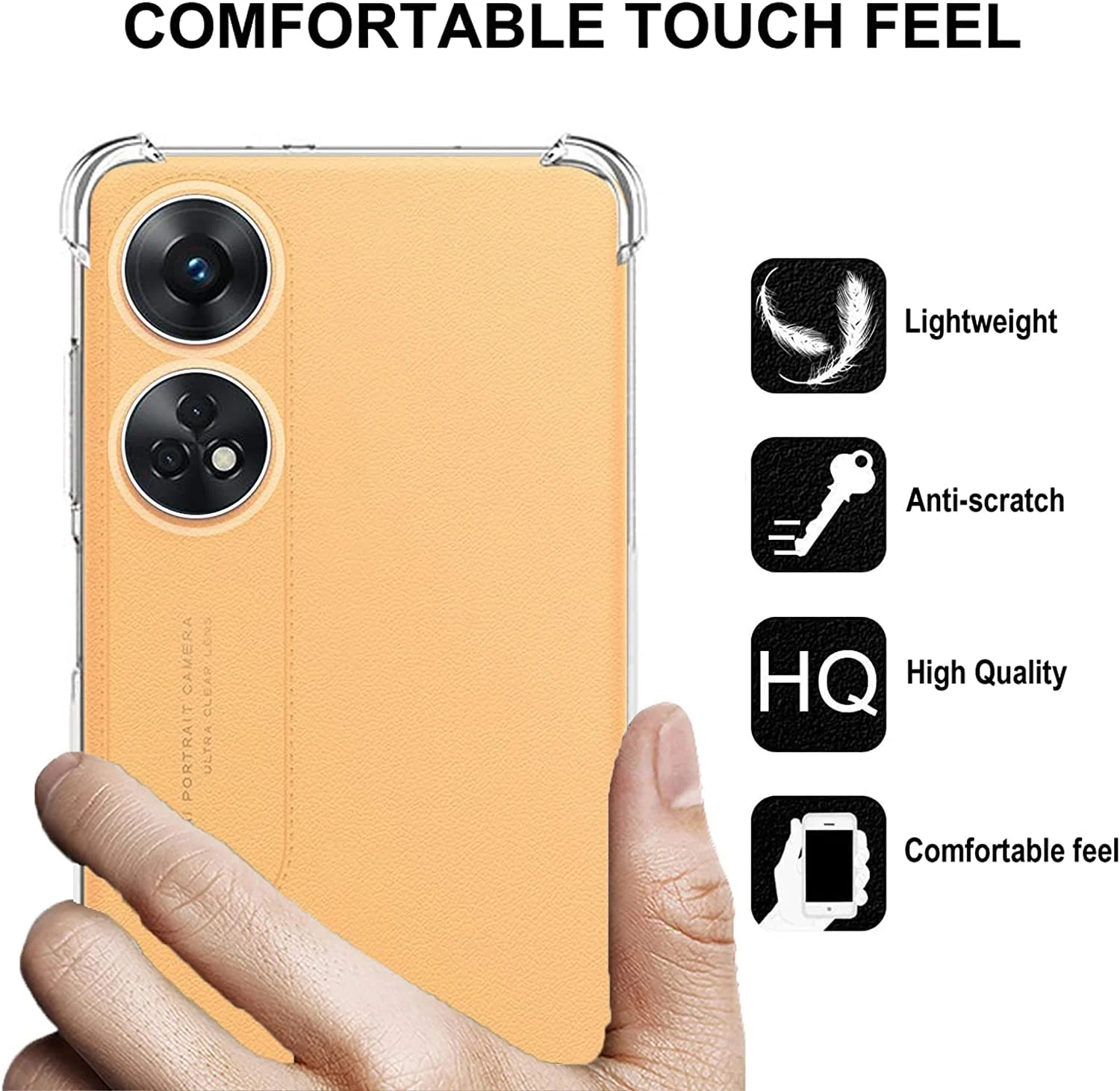 DL3 Mobilak Clear TPU Protective Case for OPPO Reno 8T 4G with Camera Protection and Shockproof Design - Clear