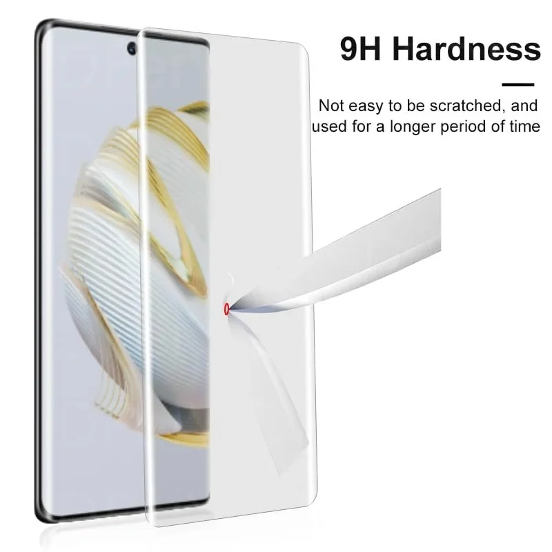 DL3 Mobilak Huawei Nova 10 Pro Screen Protector [Liquid UV Tempered Glass] Full Screen adhesive [Sensitive Touch][Fingerprint Sensor Compatible] HD - Clear