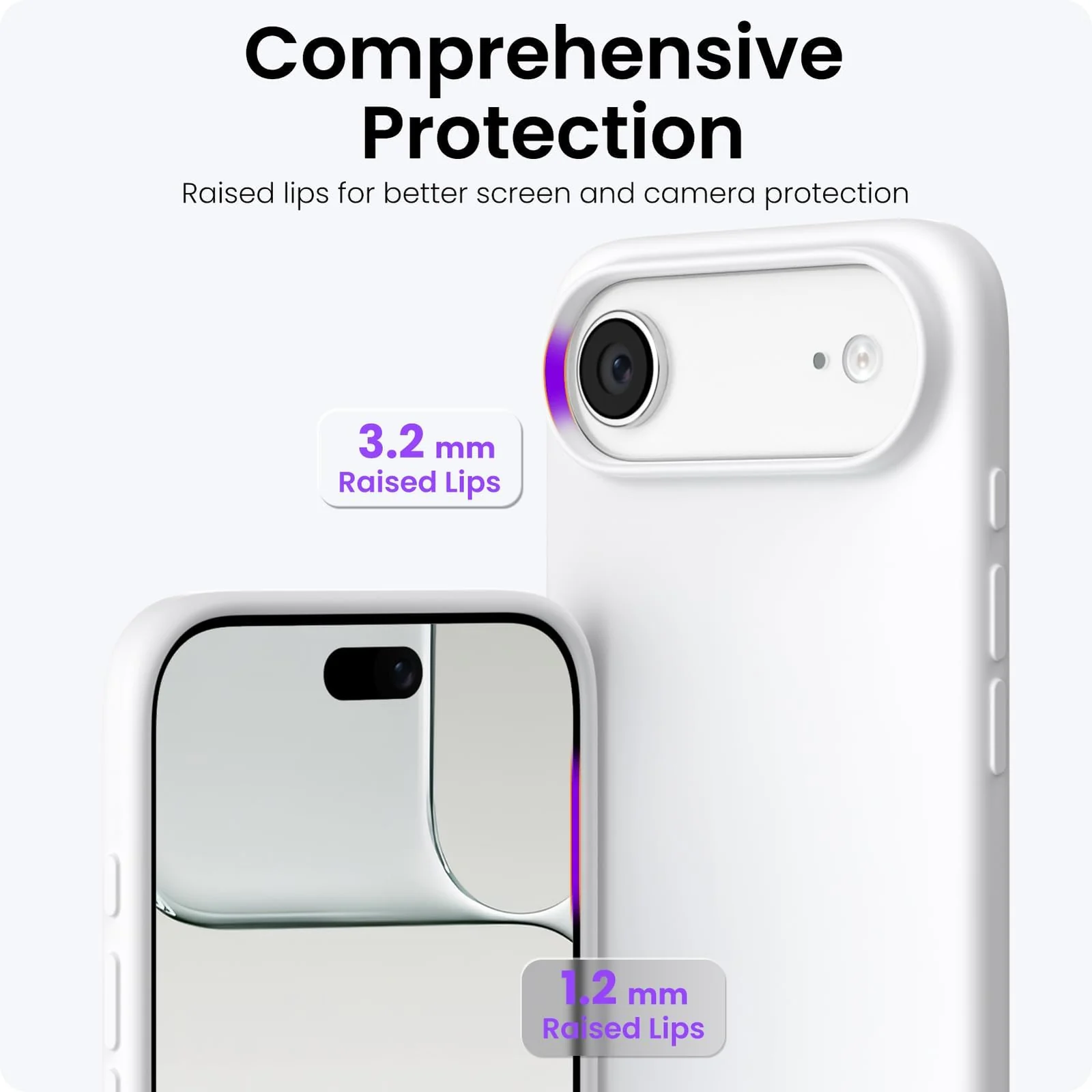 DL3 Mobilak Compatible with iPhone 17 Air 6.5-Inch Case, Premium Liquid Silicone Case, Full Body Protective Cover, Shockproof, Slim Phone Case, Anti-Scratch Soft Microfiber Lining - White