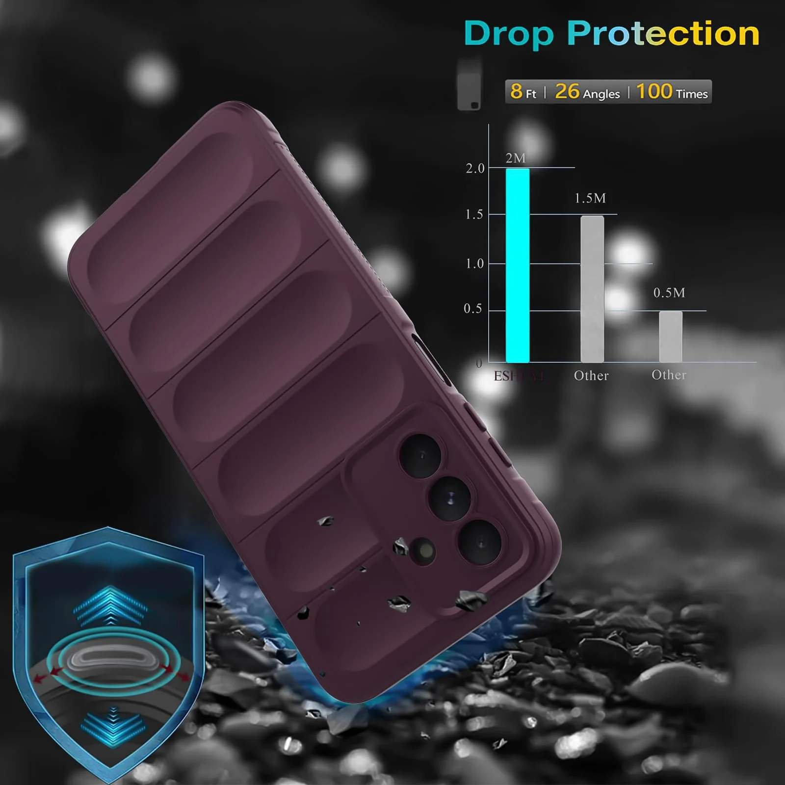 DL3 Mobilak Soft Silicone Protective Case for Samsung Galaxy A26 with Camera Protection and Shockproof Design - Wine Red