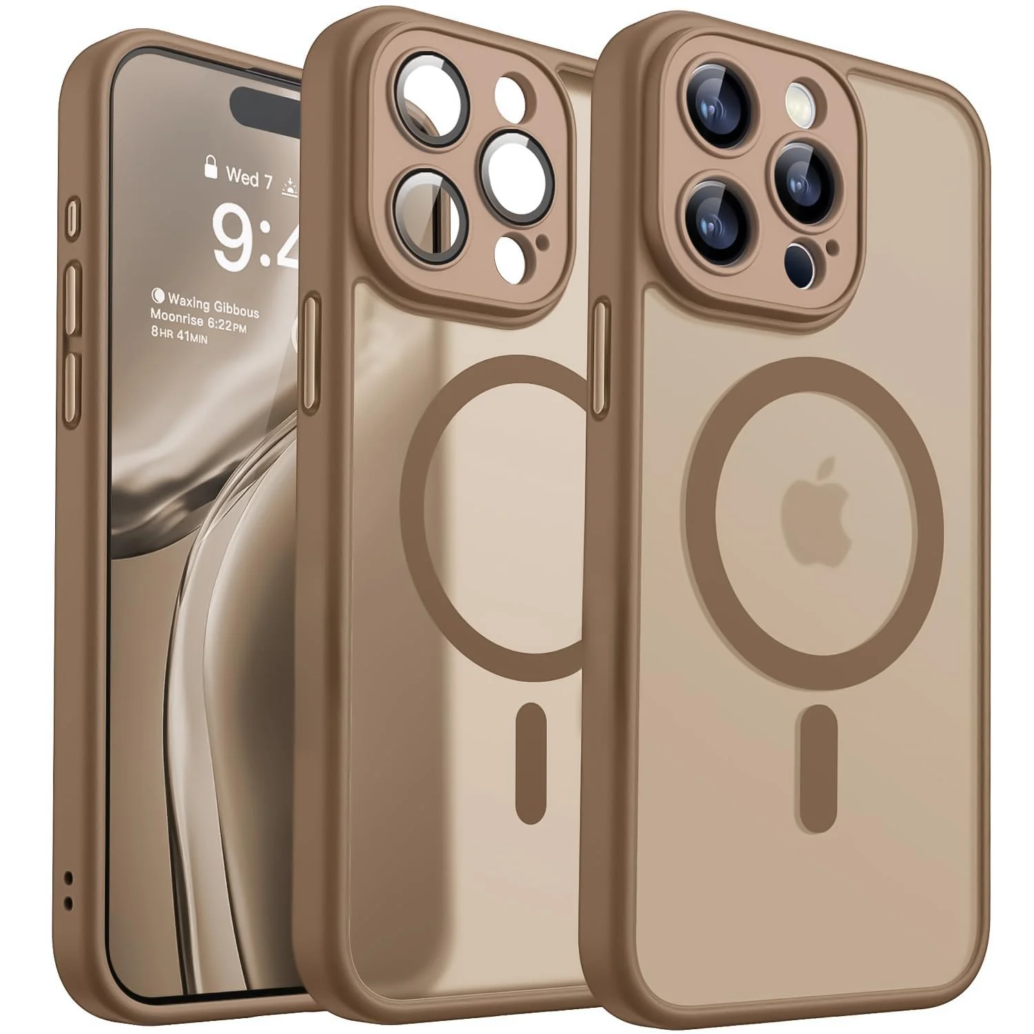 DL3 Mobilak Translucent Matte Case for iPhone 11 Pro, Compatible with MagSafe accessories, Supports wireless charging, Camera protection - Brown