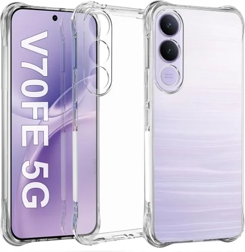 DL3 Mobilak Case Compatible with vivo V70 FE, Cover SiliconeTransparent TPU Gorilla Anti-shock Protector Camera Shockproof Corners - Clear