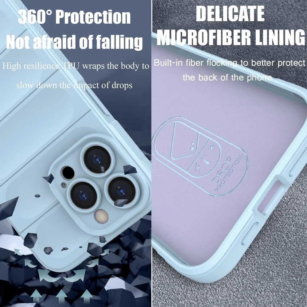 DL3 Mobilak Rugged Protective Case for iPhone 11 Pro Max 6.5-Inch, Camera protection, Shock-absorbing protection, Non-slip grip - Baby Blue