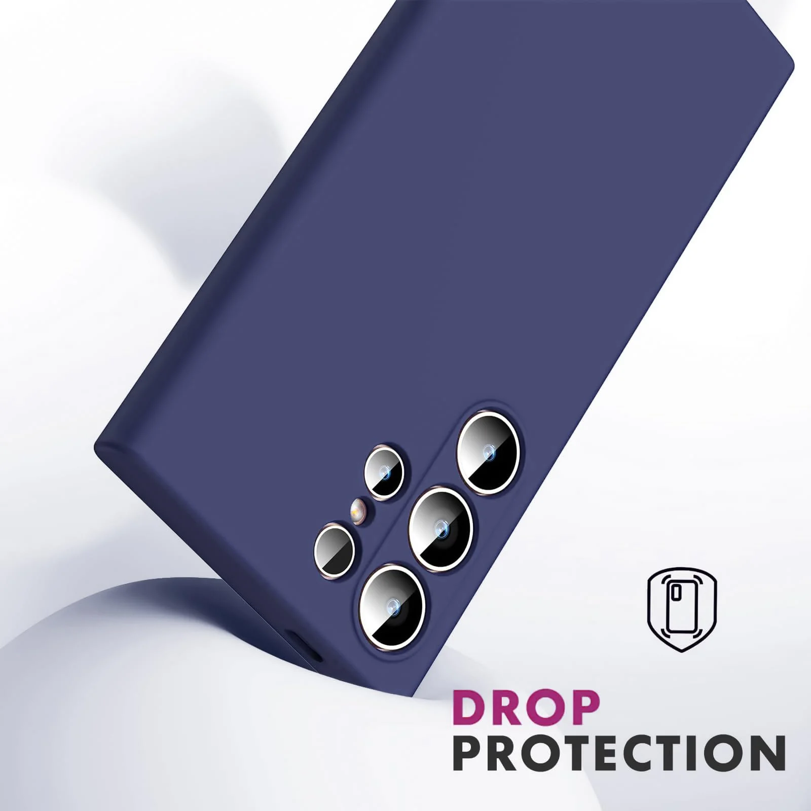 DL3 Mobilak Liquid Silicone Protective Case with Soft Microfiber Lining with Full Camera Protection for Samsung Galaxy S23 Ultra - Blue 2