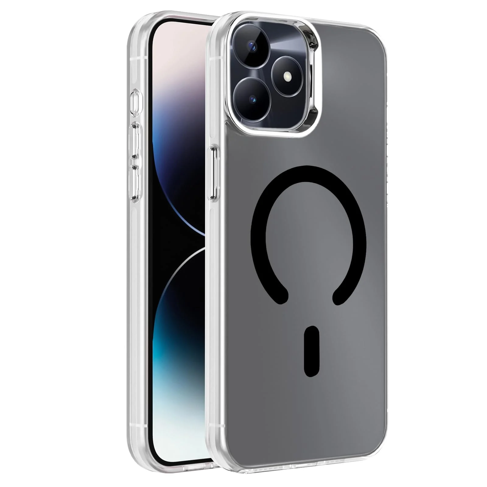 DL3 Mobilak Case for realme C63/realme C61/realme Note 60X/Note 60 Crystal Clear [Not Compatible with MagSafe] Soft TPU Gel Case Flexible Silicone Anti-Scratch Transparent TPU Cover - Black