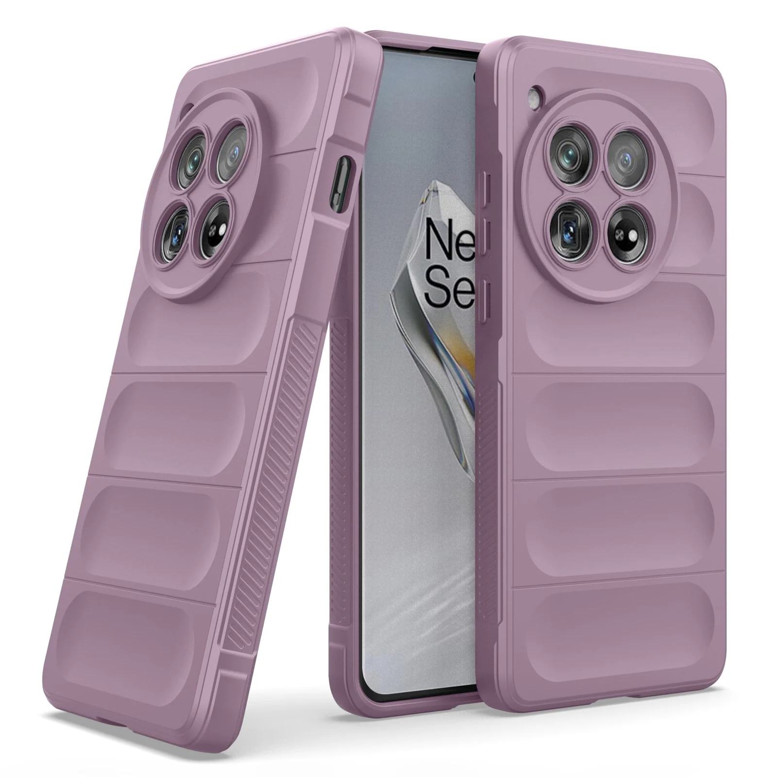 DL3 Mobilak Flexible Silicone and TPU Protective Case with Camera Protection for Oneplus 12R 5G / Oneplus Ace 3 - Purple