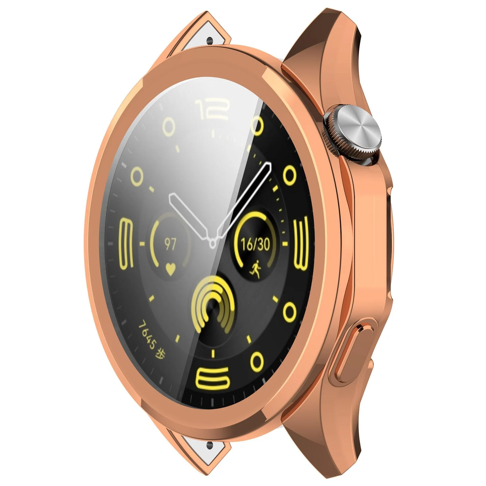 DL3 MOBILAK Full-Coverage Watch Case with Tempered Glass for Huawei Watch GT 4 46MM - Rose Gold