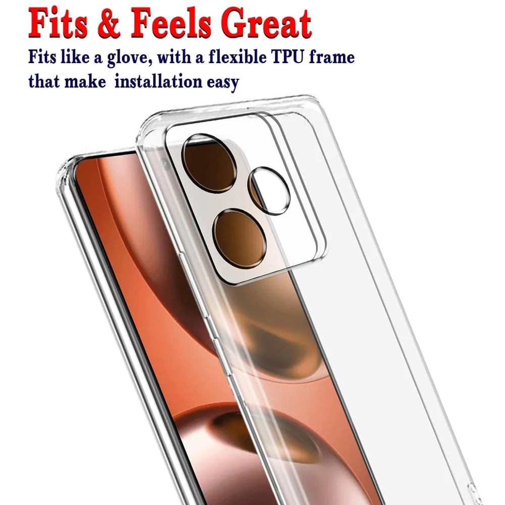 Mobigon Case Compatible with realme GT 7, Case Crystal Soft TPU Gel Case Flexible Silicone Anti-Scratch Camera Protection TPU Cover - Clear