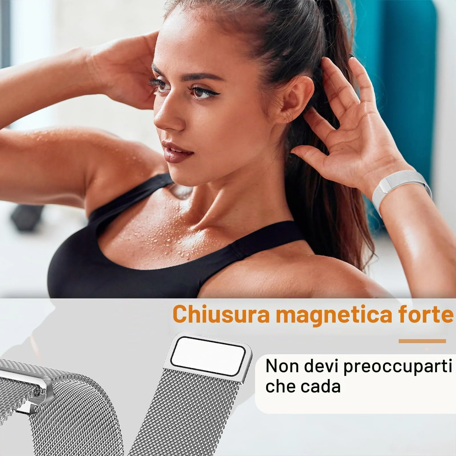 22mm Stainless Steel Magnetic Strap For Samsung Galaxy Watch 46mm/Watch 3 45mm/Gear S3/Huawei watch (GT7 GT6 GT5 GT4 GT3 GT2 46MM)/GT2E/GT 6 Pro/GT 7 Pro/Amazfit GTR 2/2e/3/4/3 Pro Metal Band (Silver)