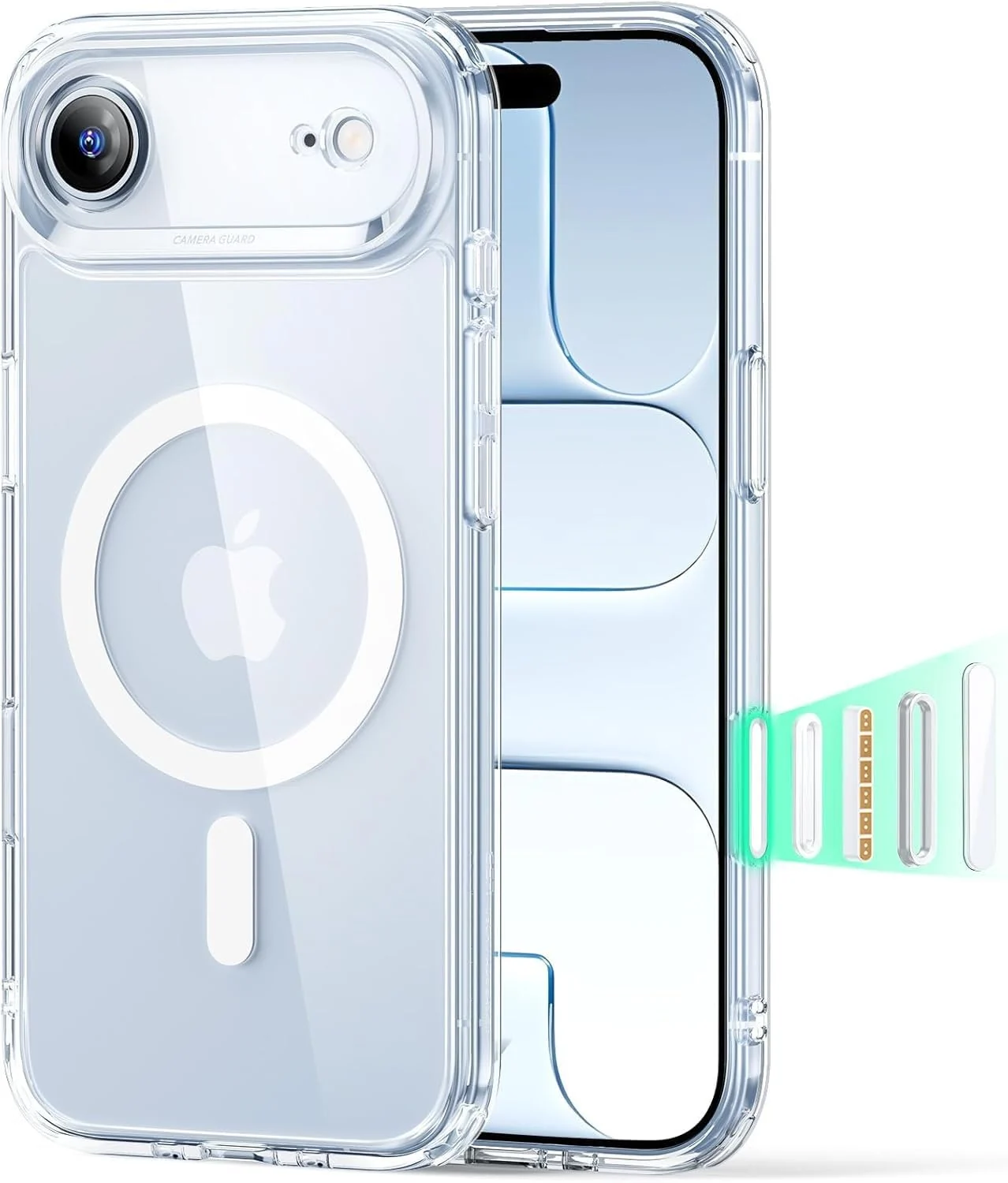 DL3 Mobilak for iPhone 17 Air (6.6 inch) Case [Compatible with MagSafe] Slim Magnetic Bumper Case - Clear