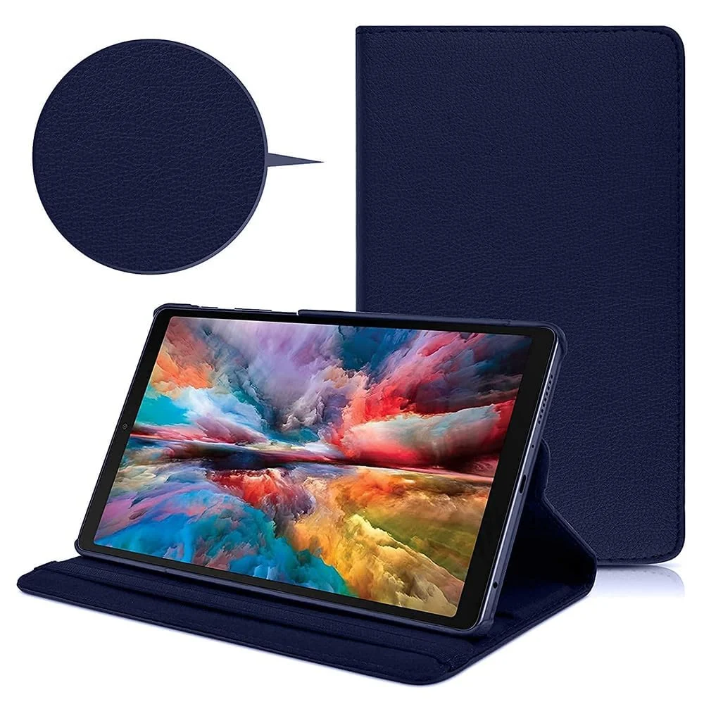 DL3 Mobilak Protective Cover for Samsung Galaxy Tab A7 Lite (SM-T220/T225), 360° Rotatable Smart Stand, Leather Folio Flip Cover with Multi-Angle Viewing, Auto Wake Sleep - Blue
