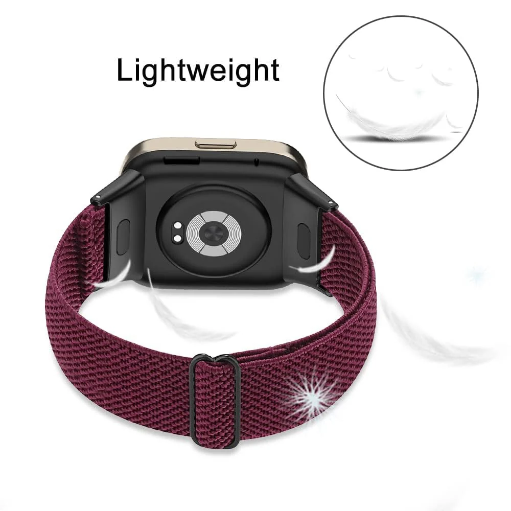 DL3 Mobilak Elastic Straps Compatible with Xiaomi Redmi Watch 3 (Not for Redmi Watch 3 Lite/Active) Men Women, Adjustable Stretchy Bracelets Sport Nylon Replacement Bracelet - Wine Red