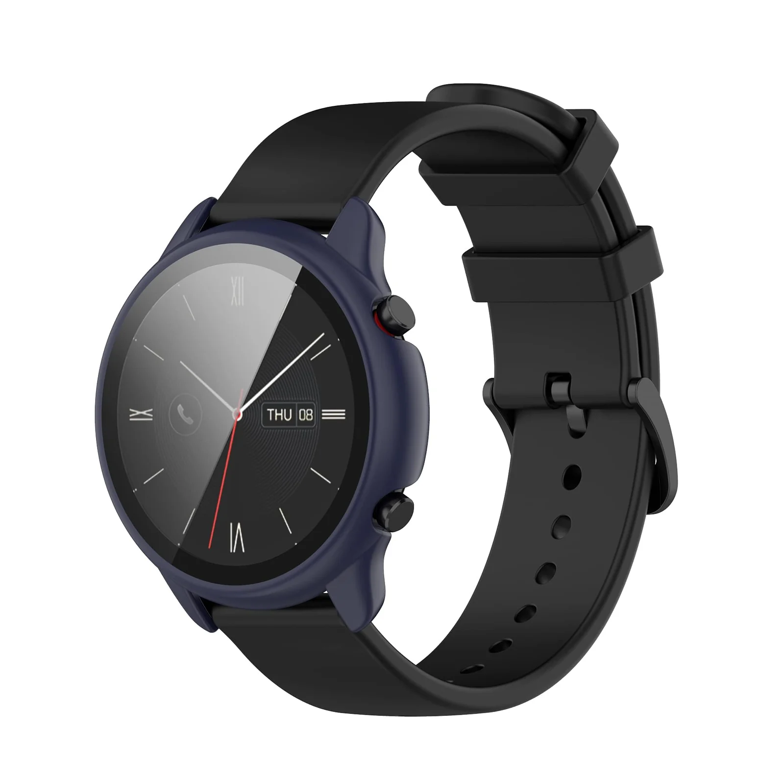 DL3 Mobilak Protective Case Compatible with Amazfit GTR 2 / GTR 2e 9H Hardness PC Case Bumper Full Slim Protective Cover with Tempered Glass For Amazfit GTR2 / GTR 2e - Blue