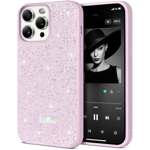 DL3 Mobilak Glitter Protective Case with Camera Protection for iPhone 15 Pro - Pink 2