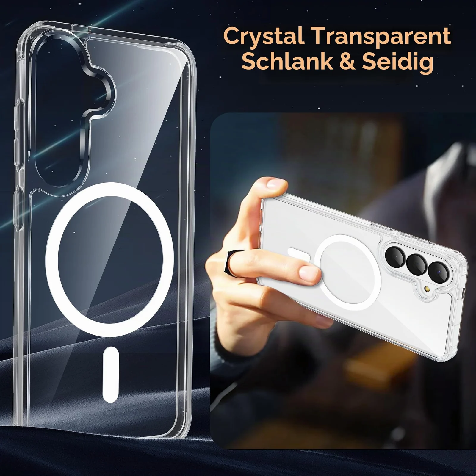 MOBIGON Slim Magnetic MagSafe-Compatible Phone Case for Samsung Galaxy S26 Plus 5G, Clear