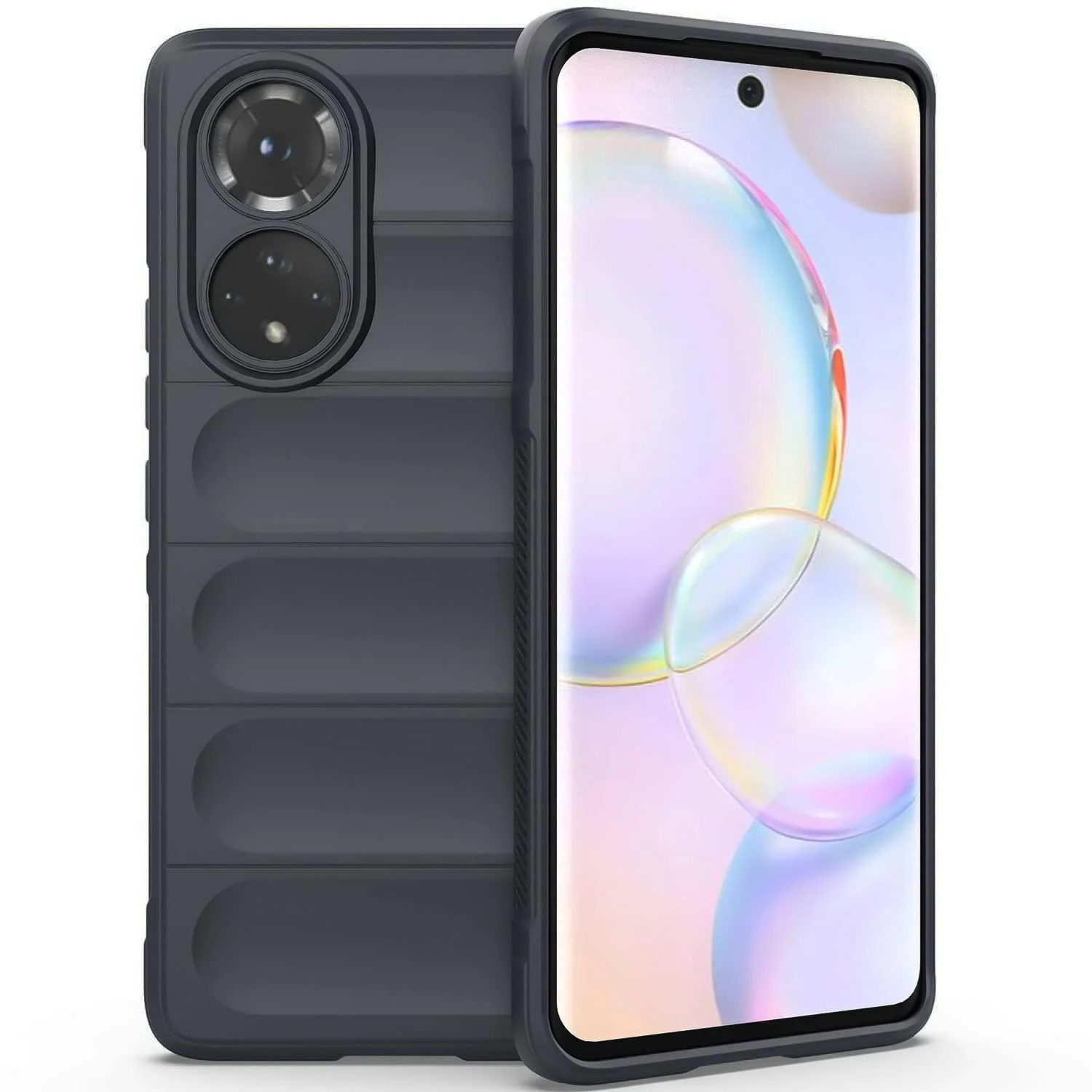 DL3 Mobilak Flexible Silicone and TPU Protective Case with Camera Protection for Honor 50 / Huawei Nova 9 - Dark Gray