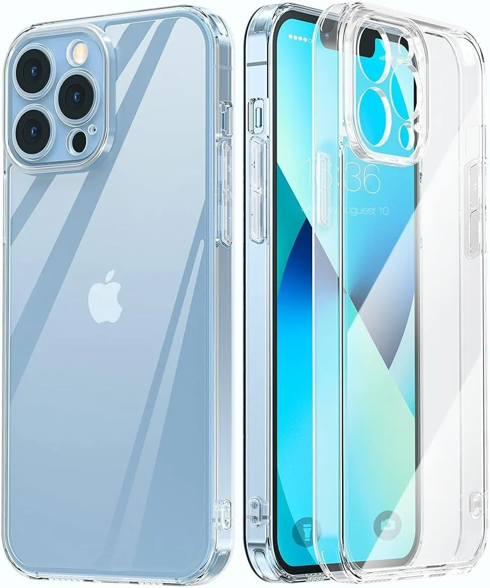 DL3 MOBILAK Camera Protective Case Compatible with iPhone Case Transparent, Mobile Phone Case iPhone Thin Soft Silicone Anti-Yellow Protective Case - Clear
