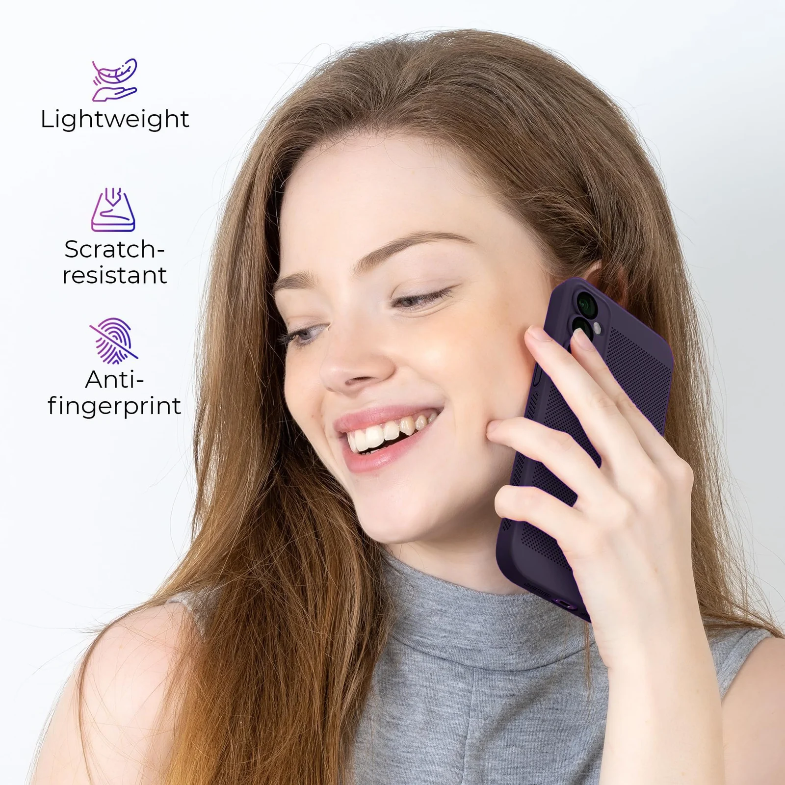 DL3 Mobilak PC Protective Case for Samsung Galaxy S23 FE with Camera Protection and Shockproof Design - A Purple