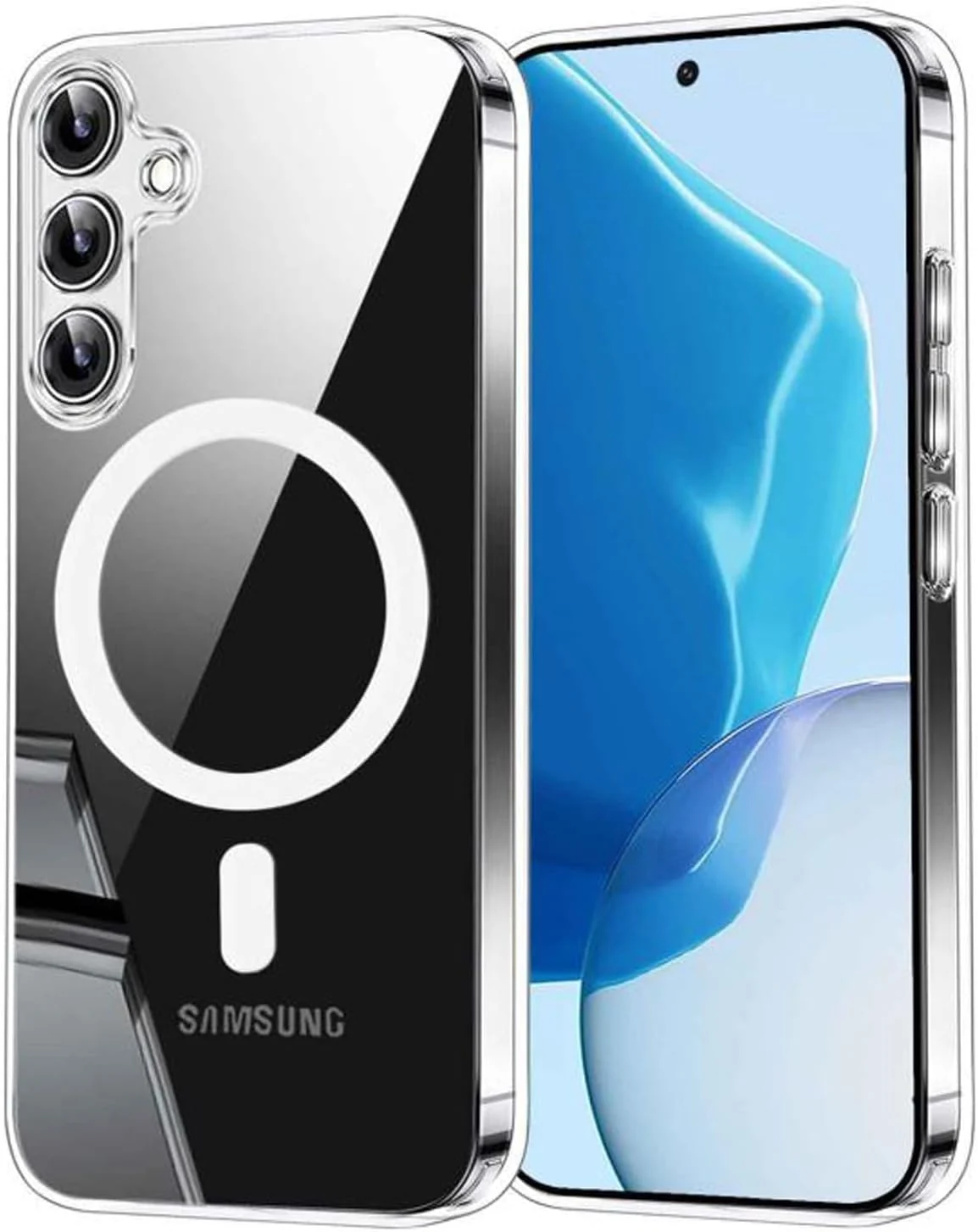 DL3 Mobilak for Samsung Galaxy S24 FE Case [Compatible with MagSafe] [Strong Magnet] [Non-Yellowing] Magnetic Slim Thin Bumper Phone Cover, Lightweight, and Durable - Clear