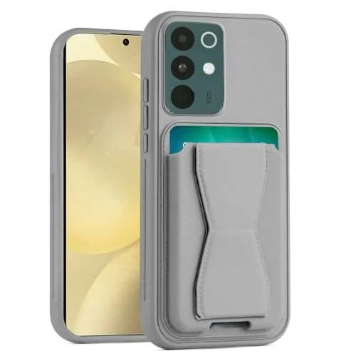 DL3 Mobilak Leather Wallet Case for realme C85 Pro, Camera protection, Shock-absorbing protection, Built-in kickstand - Gray