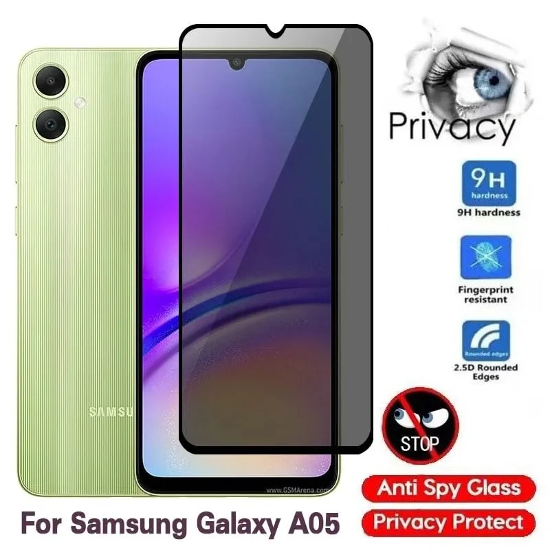 DL3 Mobilak Privacy Full Glass Screen Protector For Samsung Galaxy A05s / A05 - Black