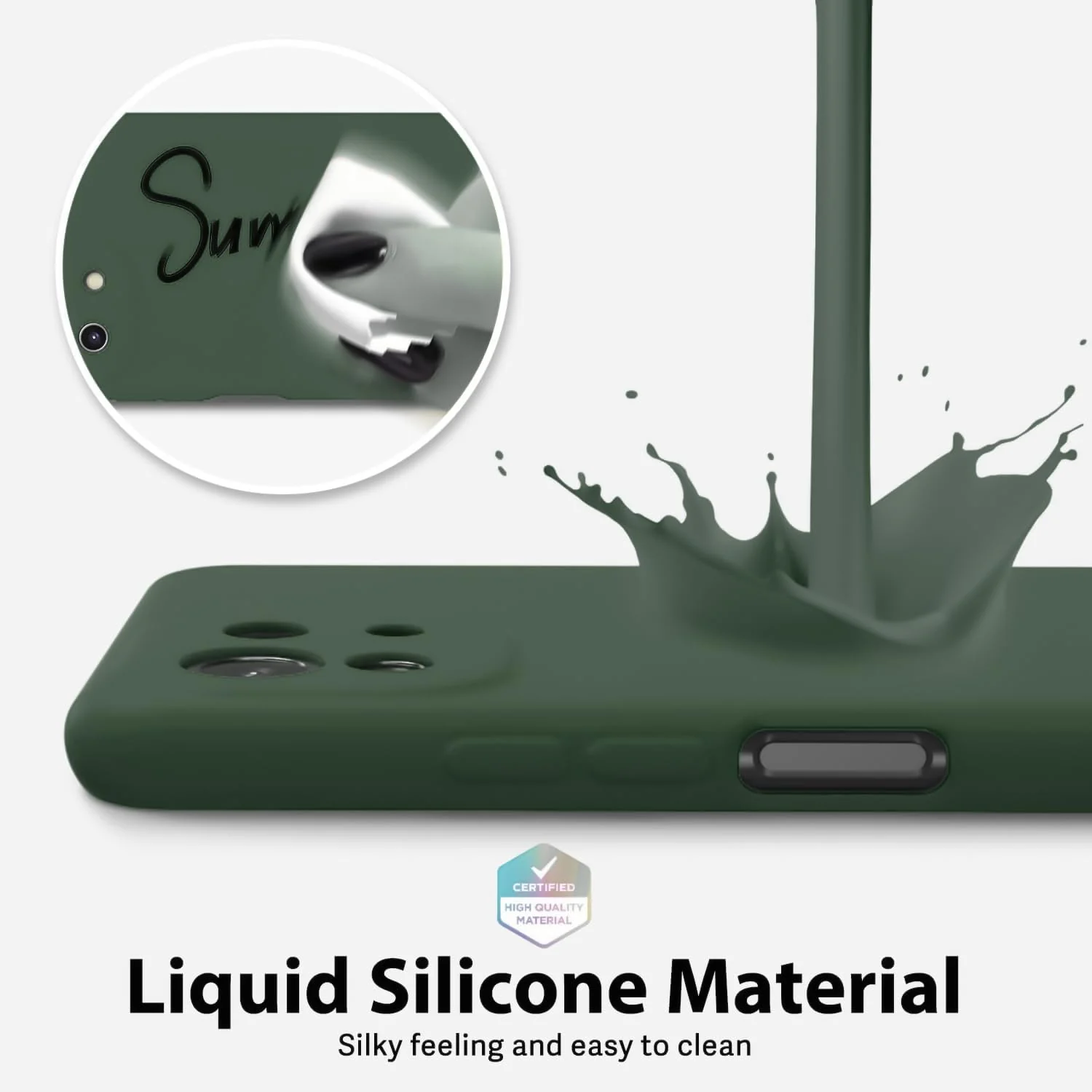 DL3 Mobilak Liquid Silicone Protective Case with Soft Microfiber Lining with Full Camera Protection for Xiaomi Mi 11 Lite 4G / 5G & Mi11 Lite 5G NE - Green