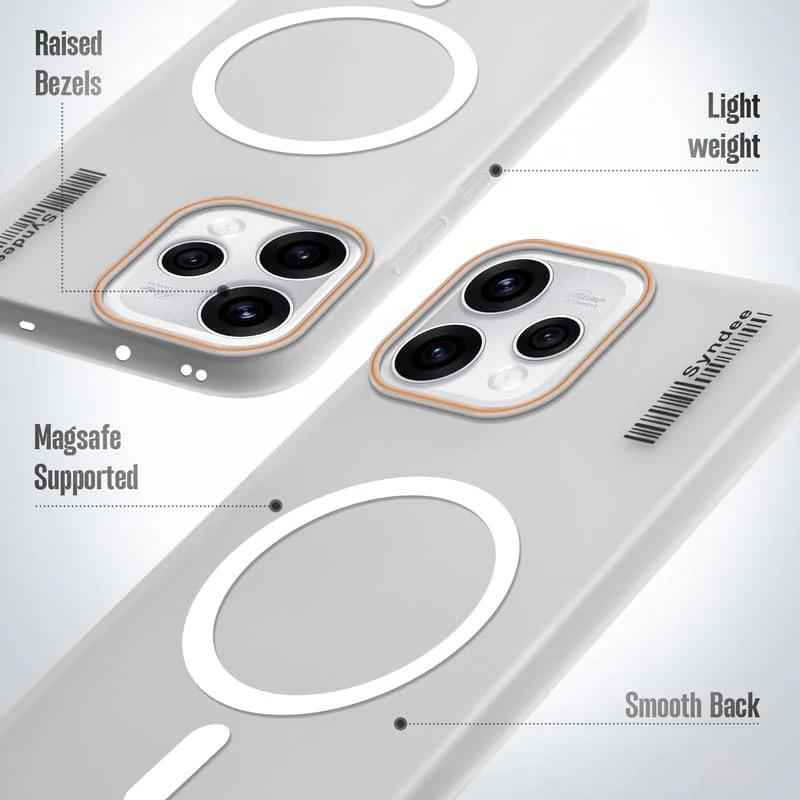 DL3 Mobilak Translucent Matte Case for OPPO Reno 15 5G (OPPO Reno15), Compatible with MagSafe accessories, Shock-absorbing protection, Integrated ring holder - Clear